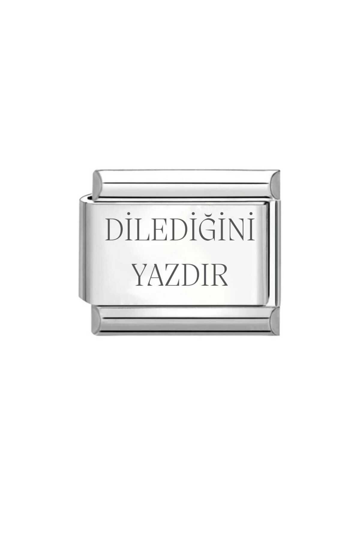 Kişiselleştirilebilir Dilediğini Yazdır Çelik Italyan Charm 1 Adet