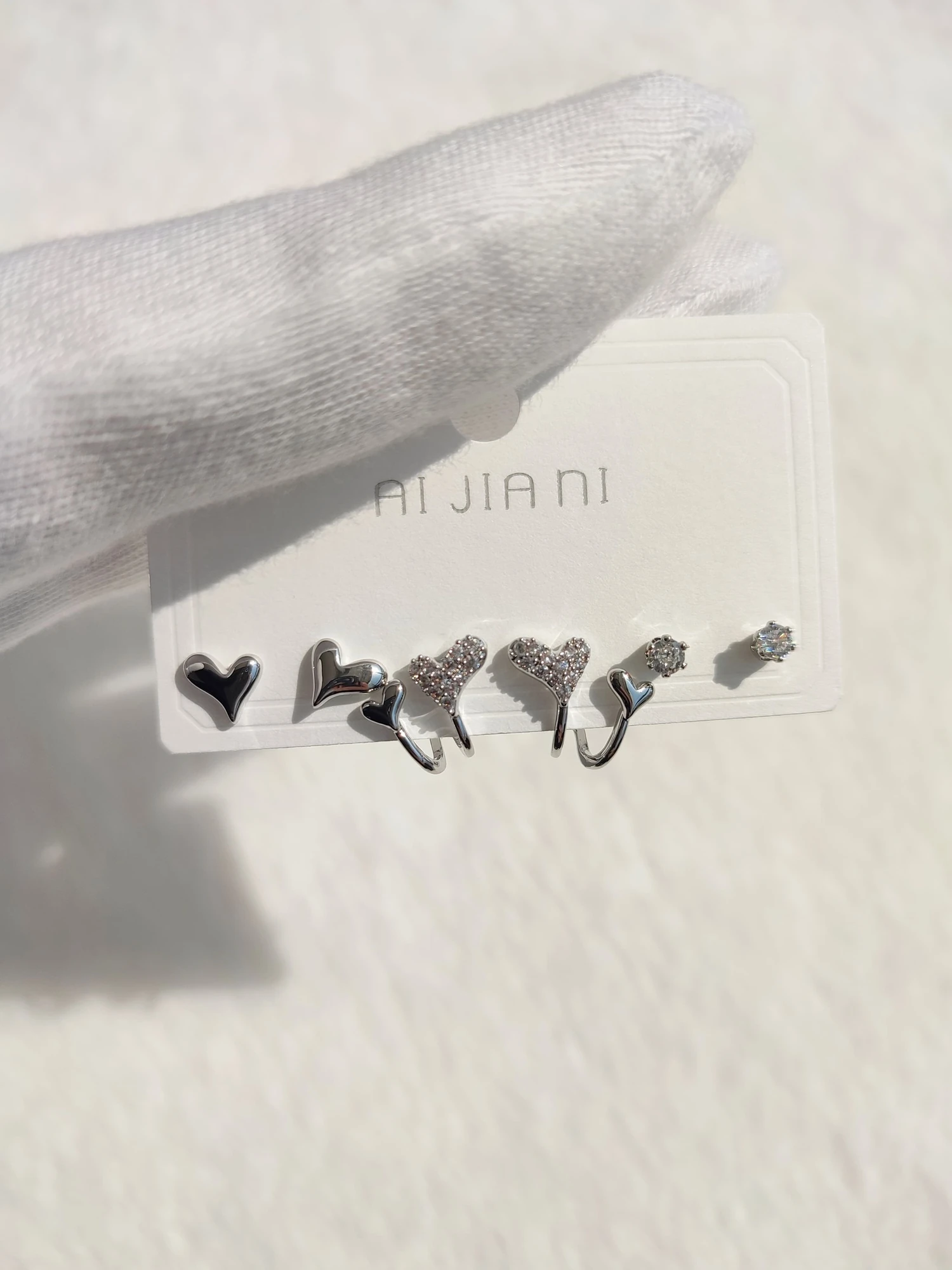 Kadın Kalp Model Altılı Set Küpe