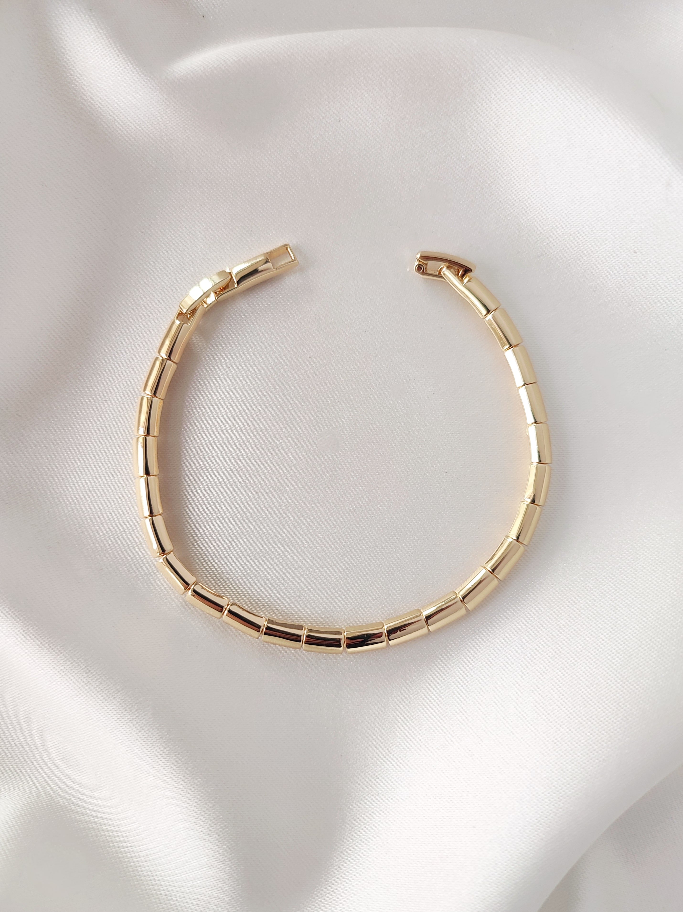 14 Ayar Altın Kaplama Sıralı Oval Model Bileklik