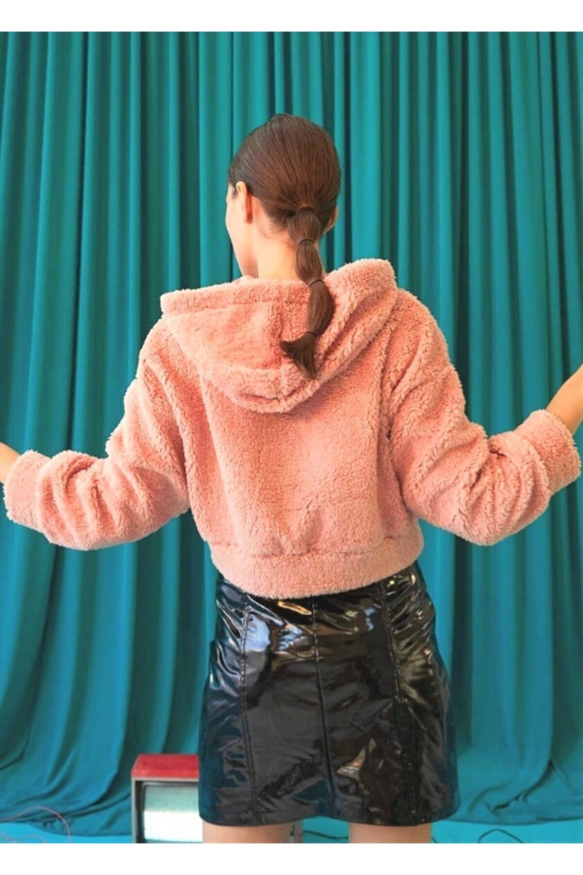 Kadın Pembe Reset Peluş Sweatshirt