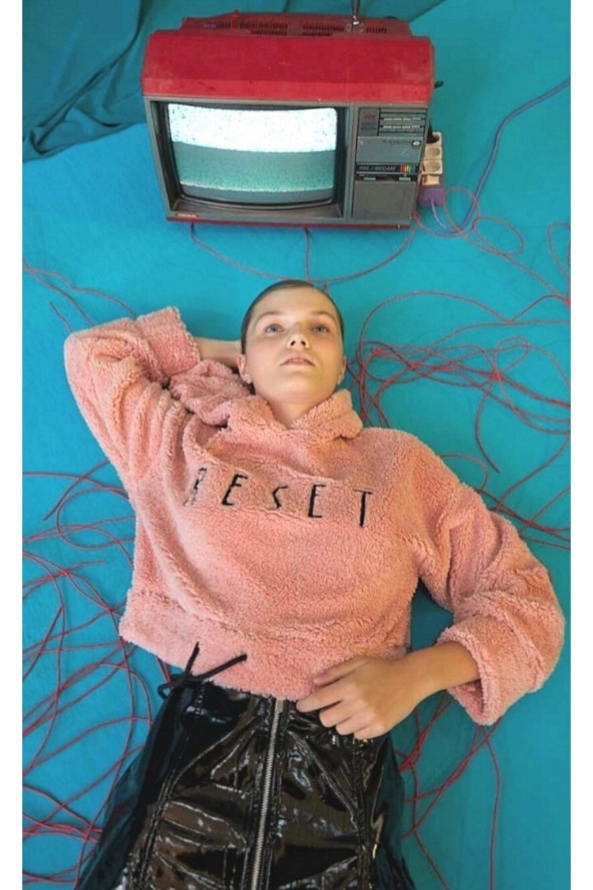Kadın Pembe Reset Peluş Sweatshirt