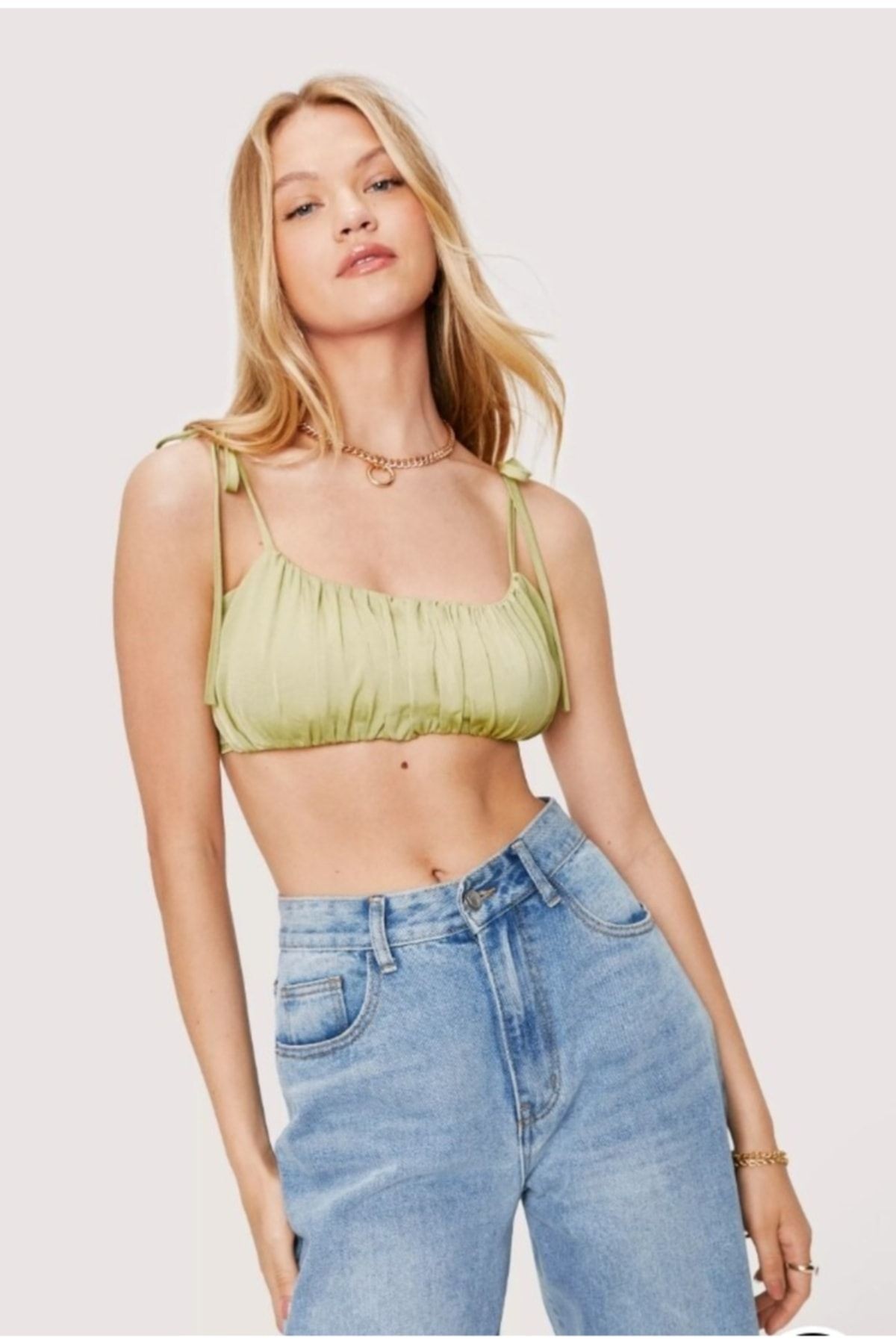 Haki Crop Büstiyer