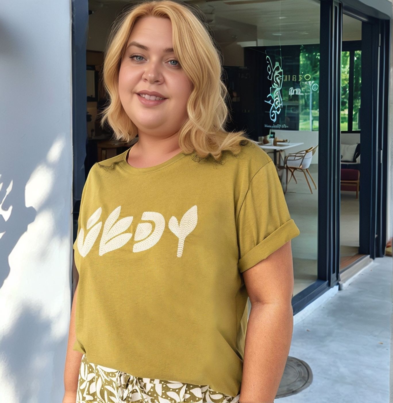 YEŞİL ÖNÜ NAKIŞLI TSHİRT - Yeşi̇l