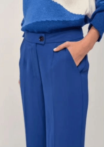 Saks Mavisi Bol Paça Pantolon