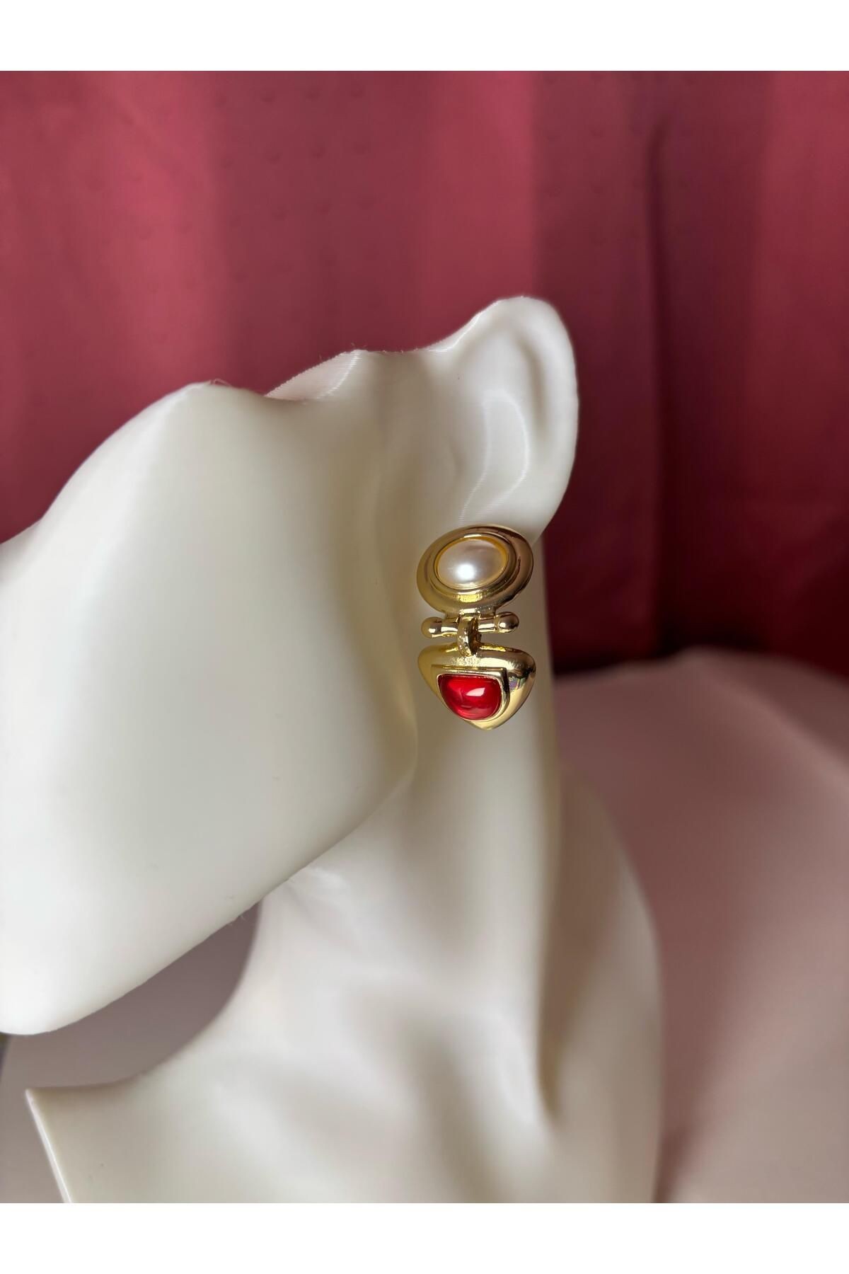 Gold Renk Sallantı Model Pirinç VİP Kadın Küpe
