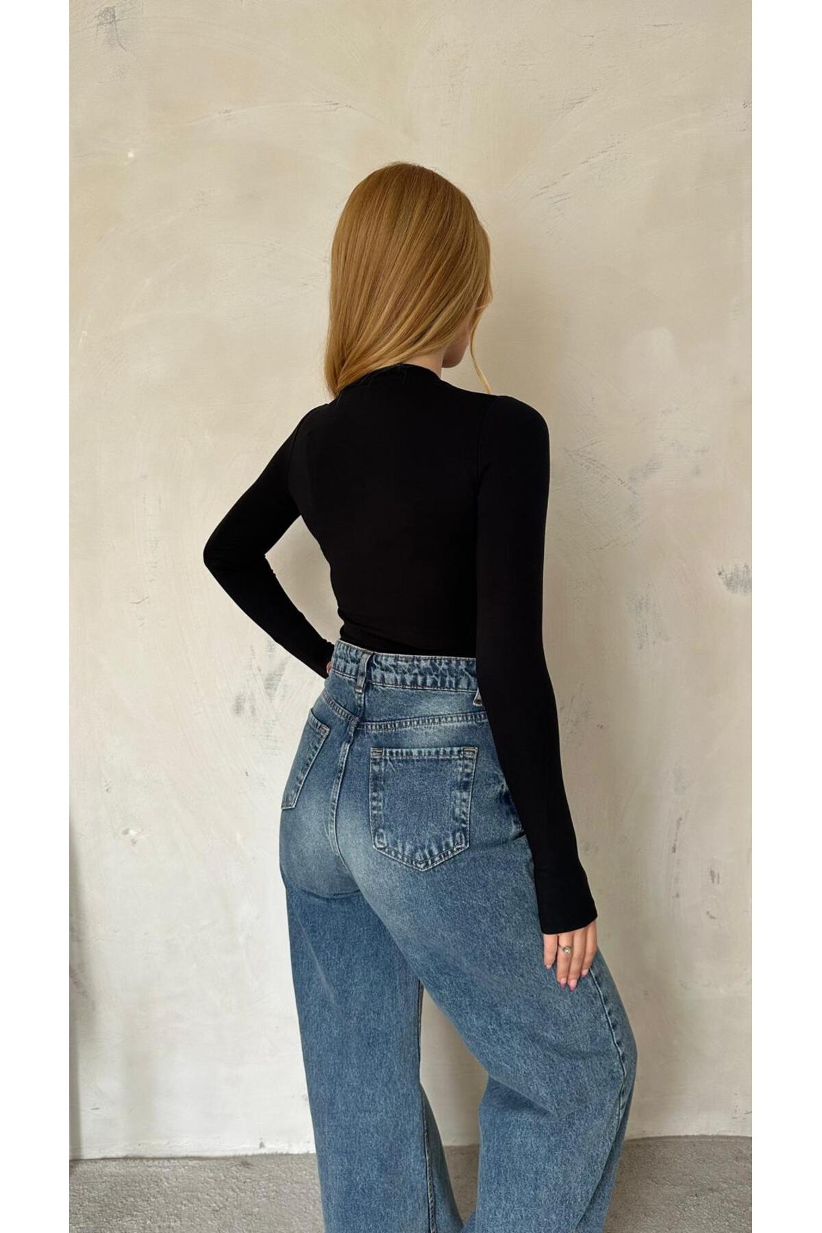 Kadın Bordo Likralı Uzun Kollu Basic Body – Fit Kalıp, Esnek ve Yumuşak Dokulu