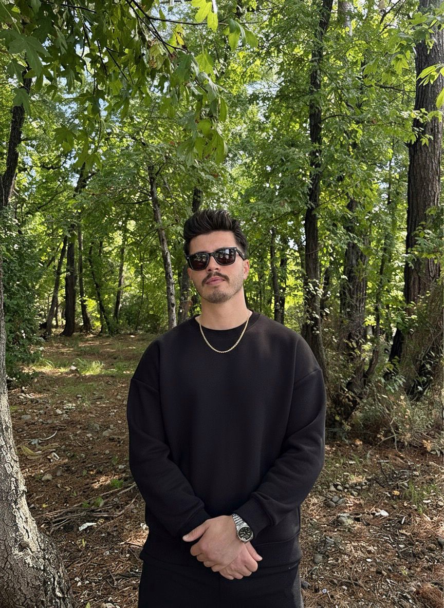 Erkek Oversize Bisiklet Yaka Geniş Kesim Sweatshirt - siyah