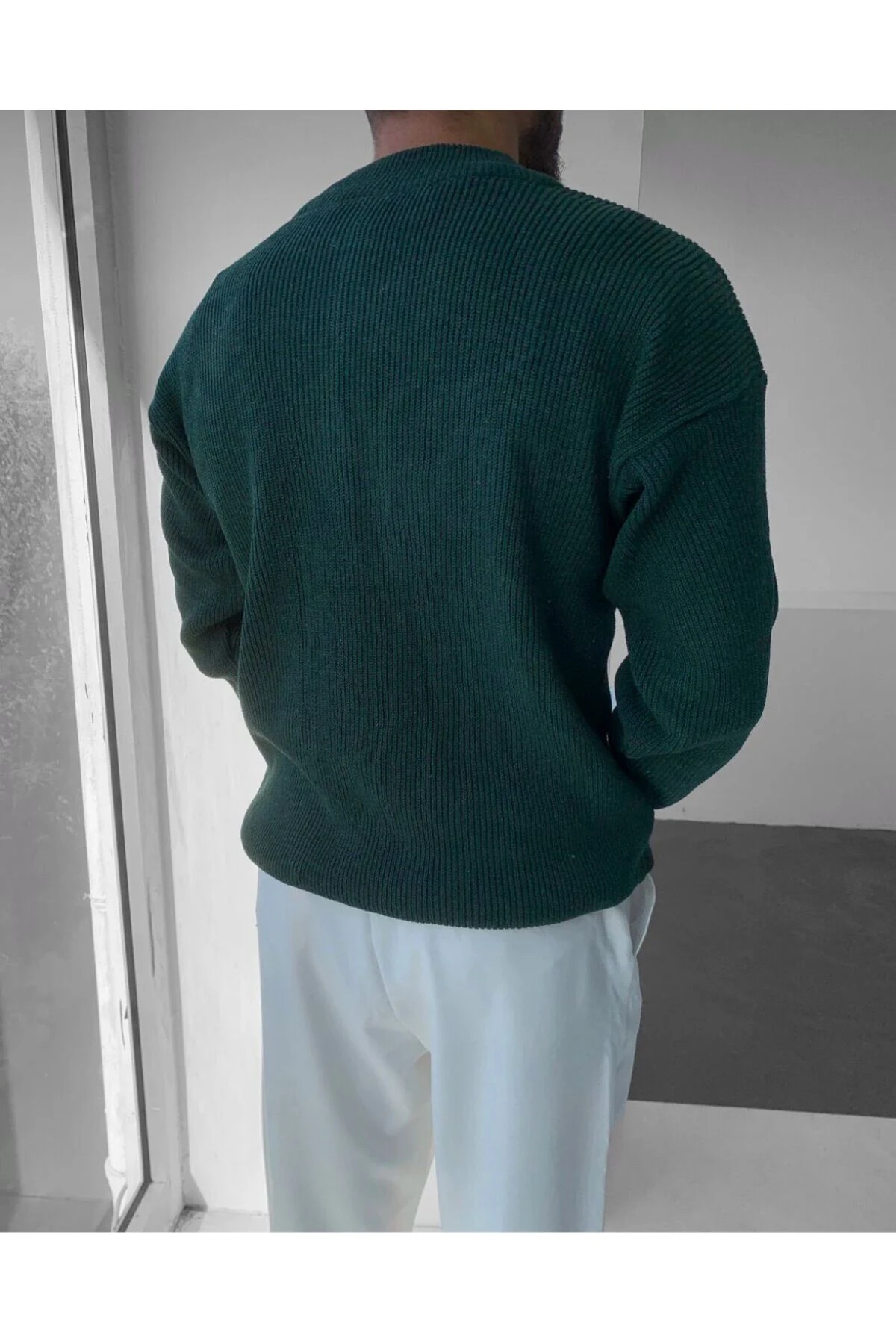 Erkek Kazak Yarım Fermuar Detaylı Triko