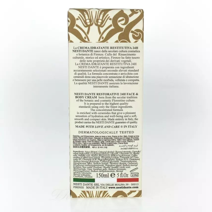 Nesti Dante Yüz ve Vücut Kremi Luxury Gold Altın Özlü Nemlendirici Parlatıcı Anti Aging Vegan Cilt Bakımı 150 g