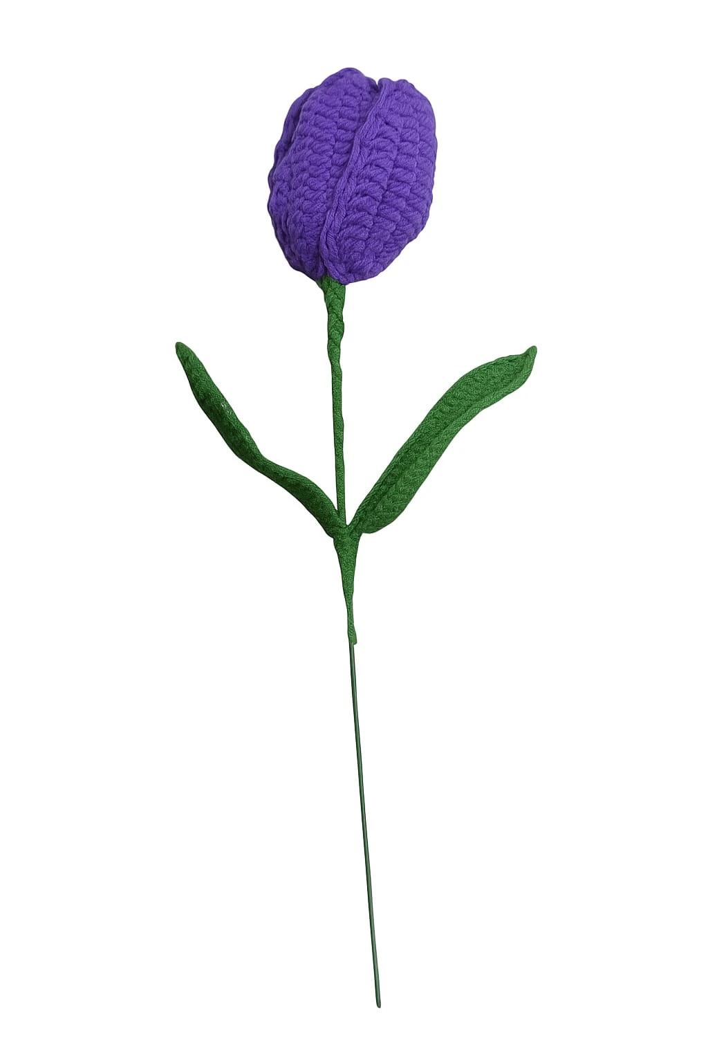 El Yapımı Amigurumi Örgü Lale– Dekoratif Örgü Çiçek | Hediye ve Süsleme İçin Kalıcı Çiçek (1 Adet)