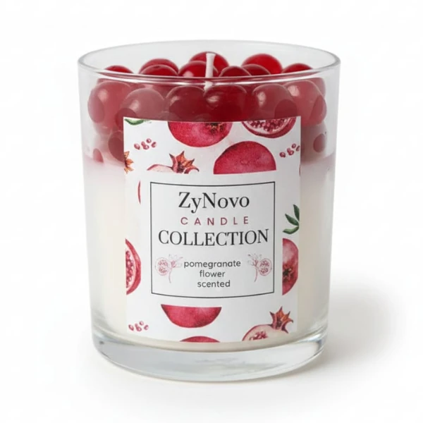 ZyNovo Collection – Doğal Soya Mumu / Nar Çiçeği Kokulu Dekoratif Mum