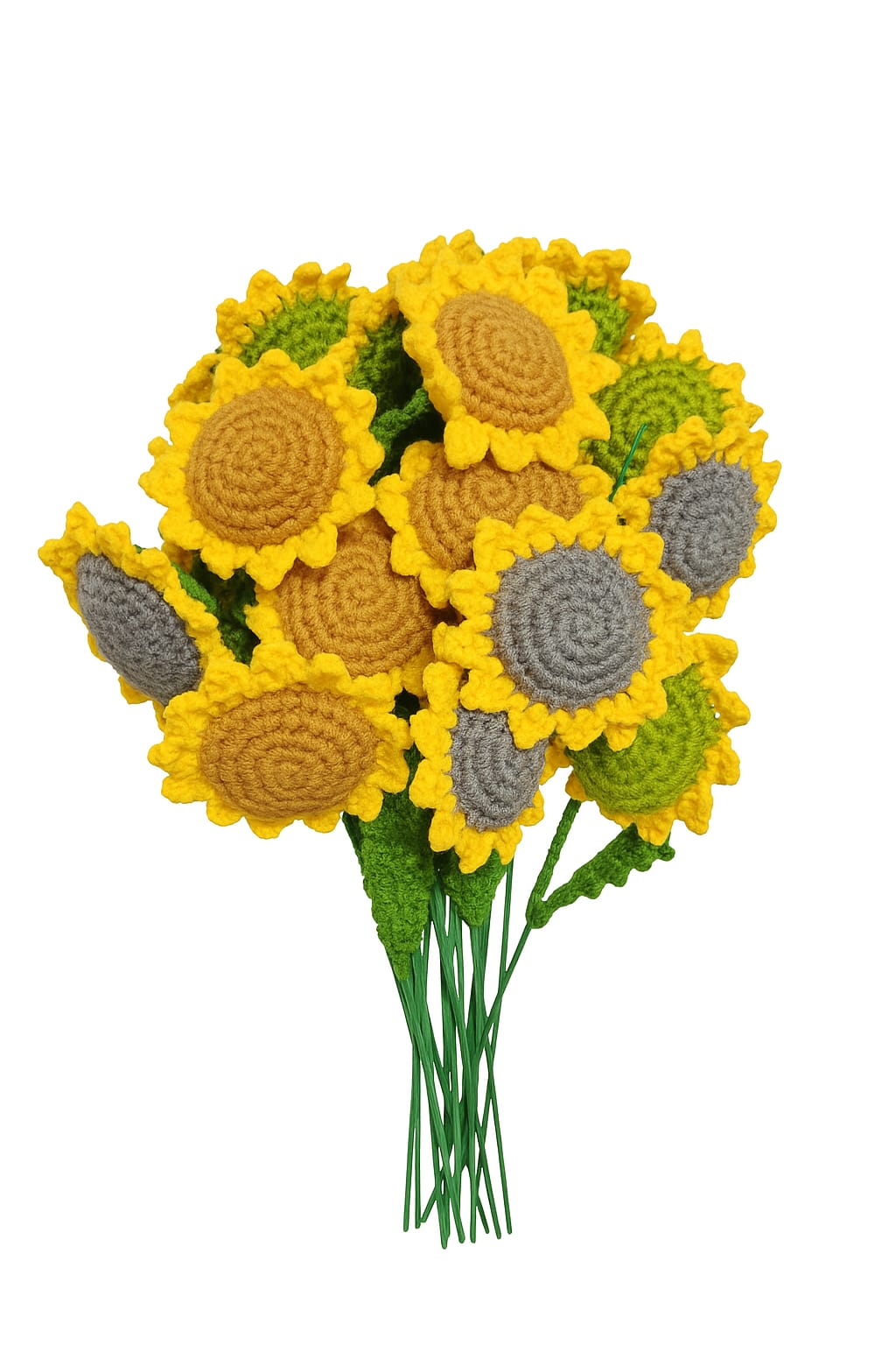 El Yapımı Amigurumi Örgü Ay Çiçeği – Dekoratif Örgü Çiçek | Hediye ve Süsleme İçin Kalıcı Çiçek ( 1 Adet)