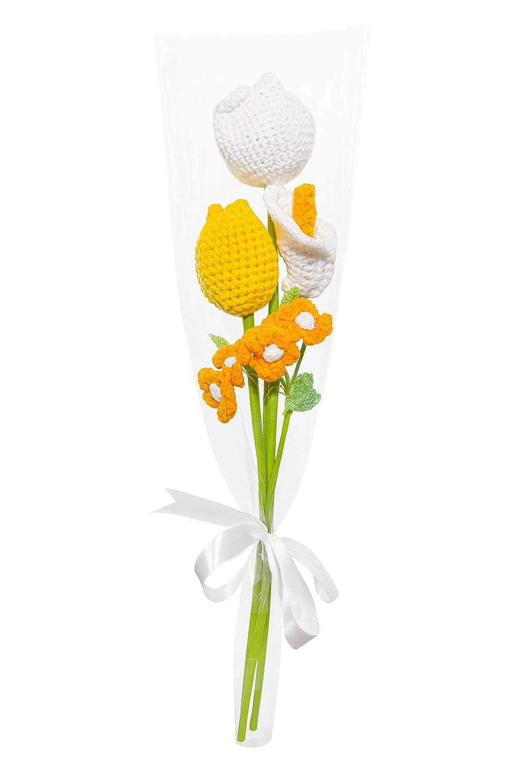 Zynovo Collection Örgü Çiçek Buketi. Sarı-Beyaz kombin