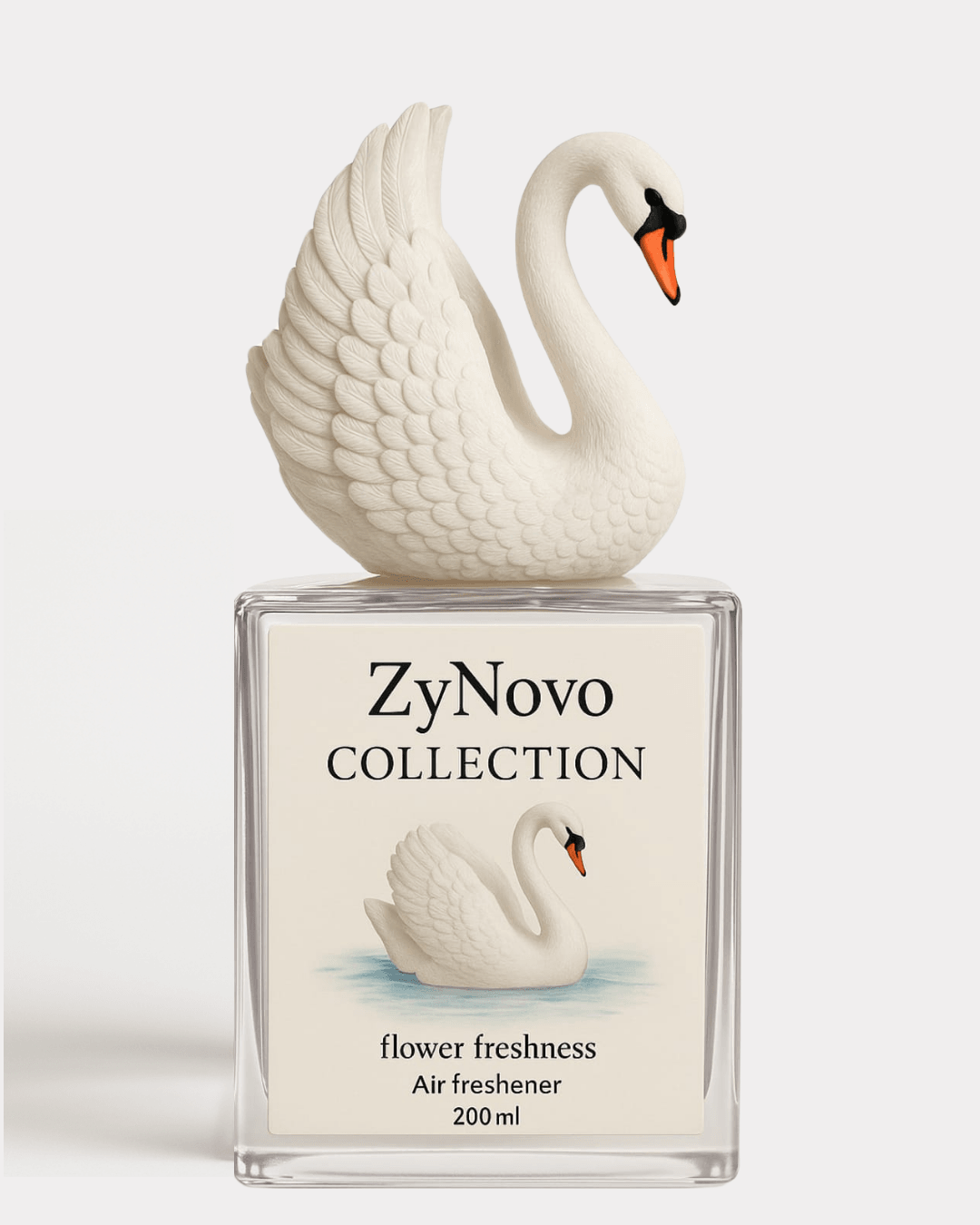 ZyNovo Collection Kuğu Figürlü Cam Şişede Oda Kokusu 200 ml | Bahar Çiçekleri Aroması
