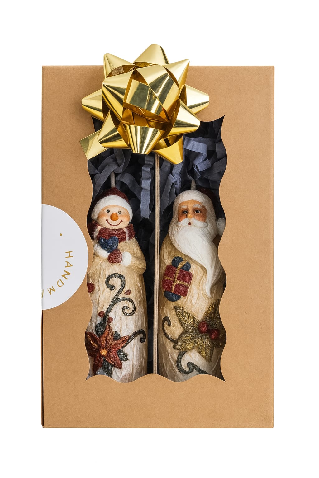 Çam Ağacı Kokulu Noel Baba ve Kardan Adam 2'li Mum Seti (11 cm)