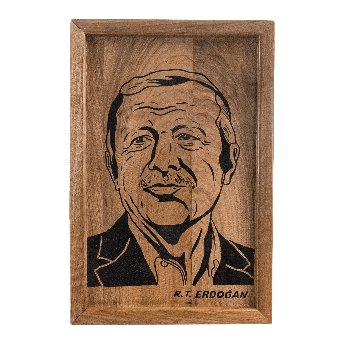Oltu Taşı İşlemeli Recep Tayyip Erdoğan Tablo