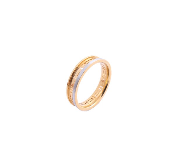 Unisex Tasarım Gold Çelik Yüzük (5mm Alyans)