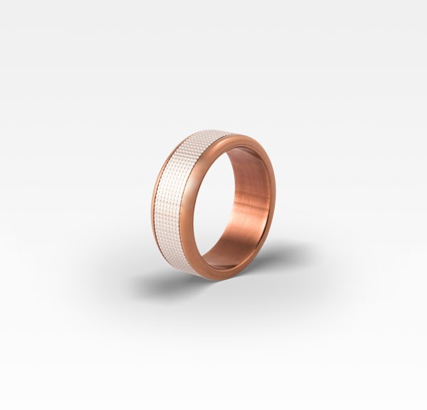 Unisex Rose&Gümüş Çelik Yüzük