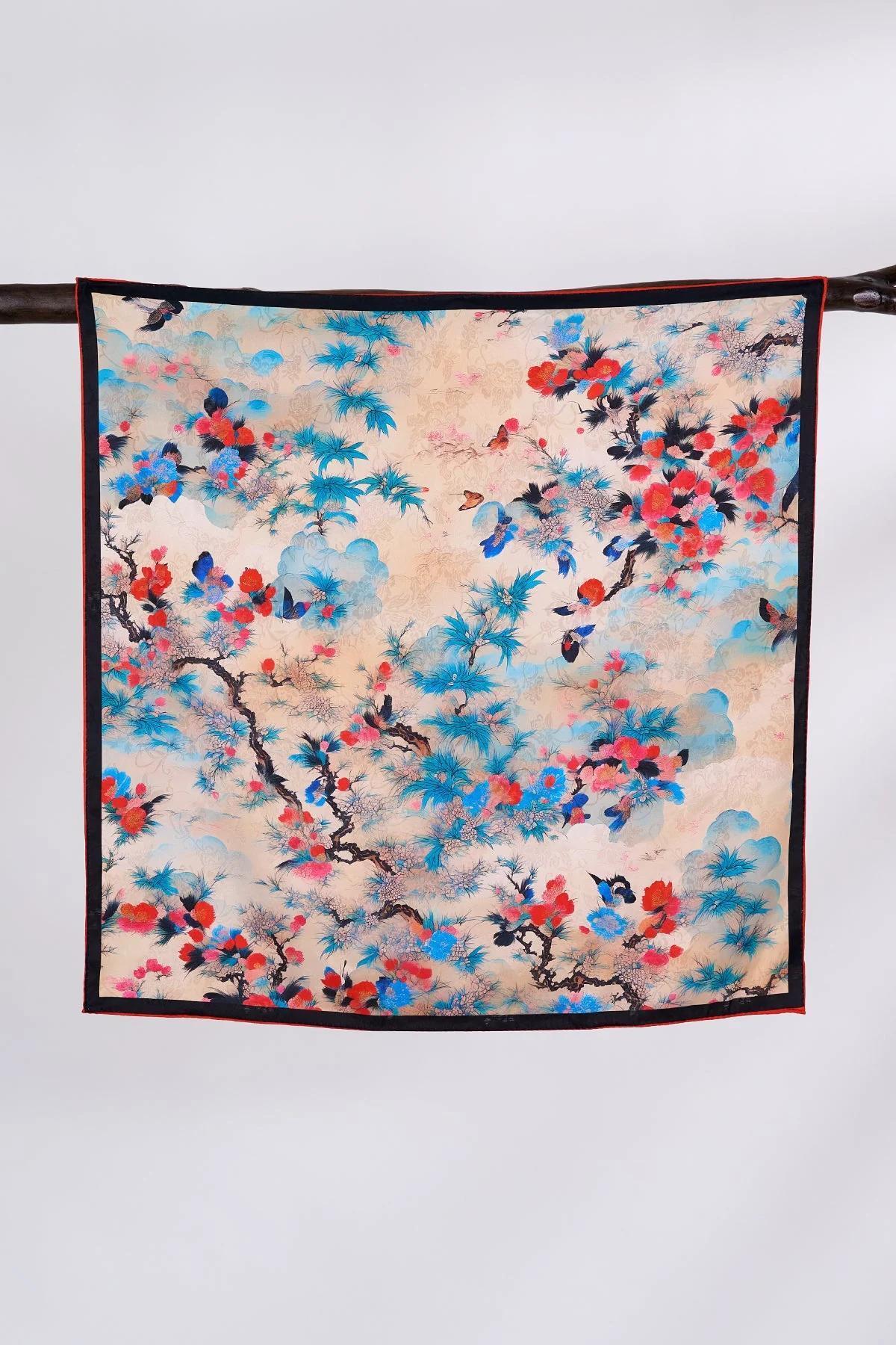 Çift Taraflı Doğal Motifli Fular