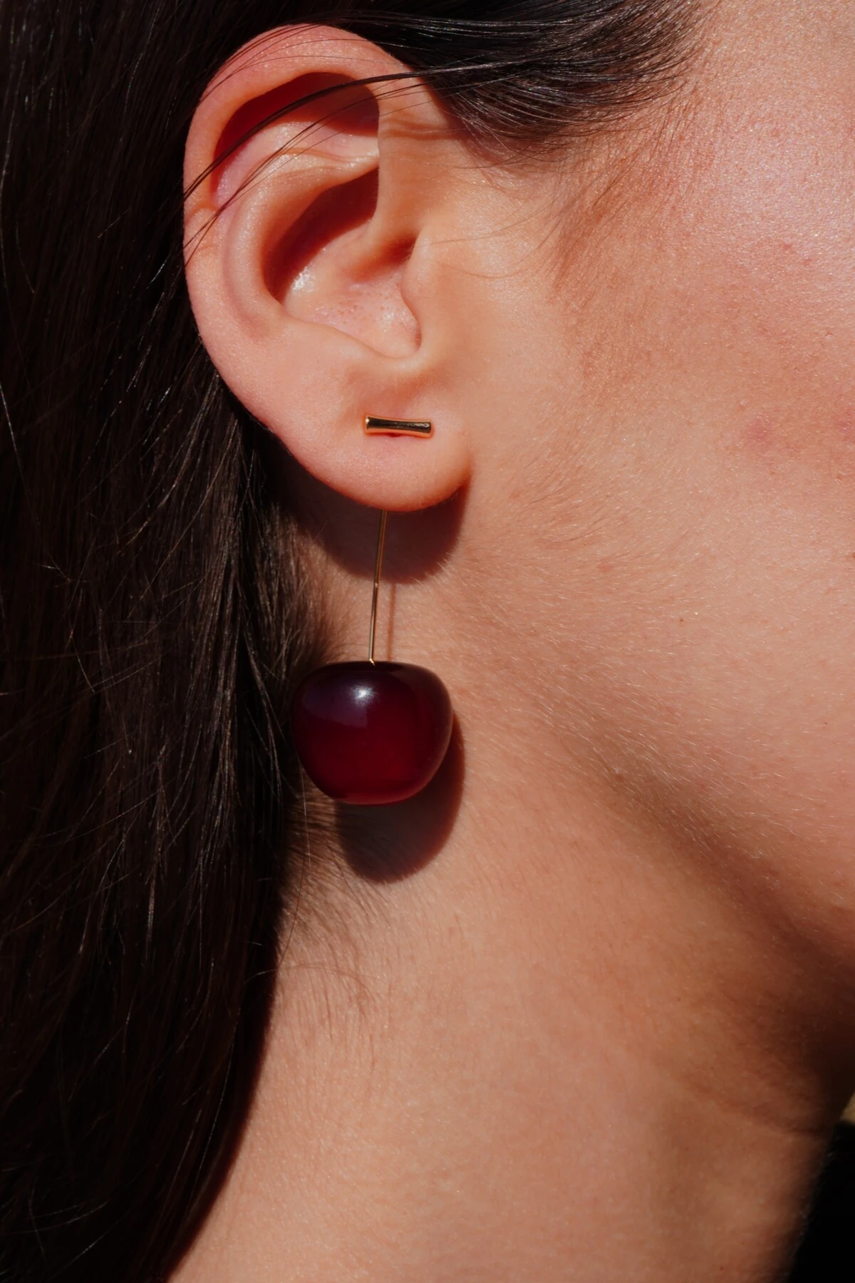 Gold Detaylı Kiraz Küpe