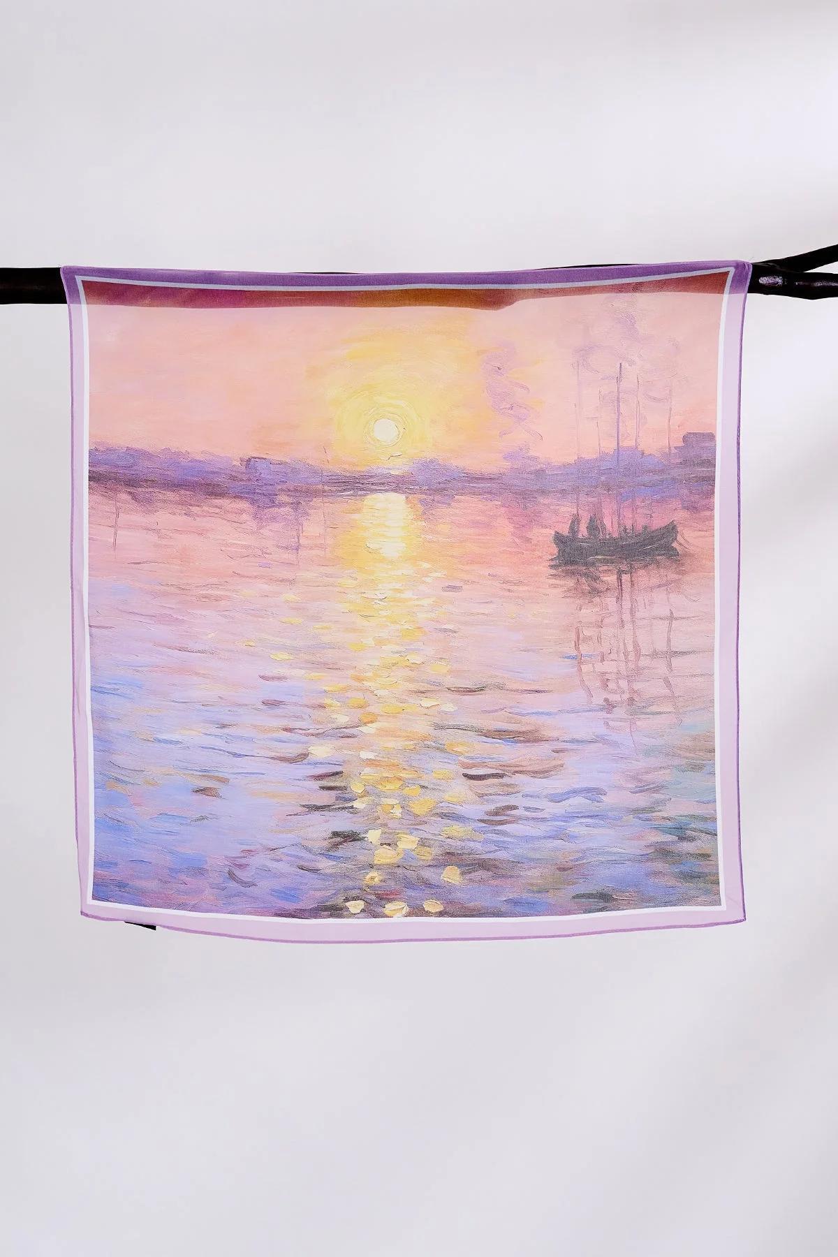 Monet Gün Doğumu Tasarımlı Fular