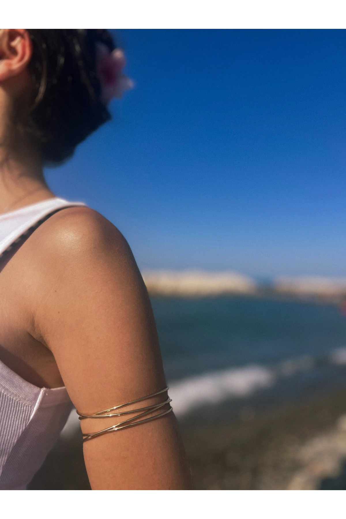 Gold Ayarlanabilir Minimal Kol Üstü Bilezik