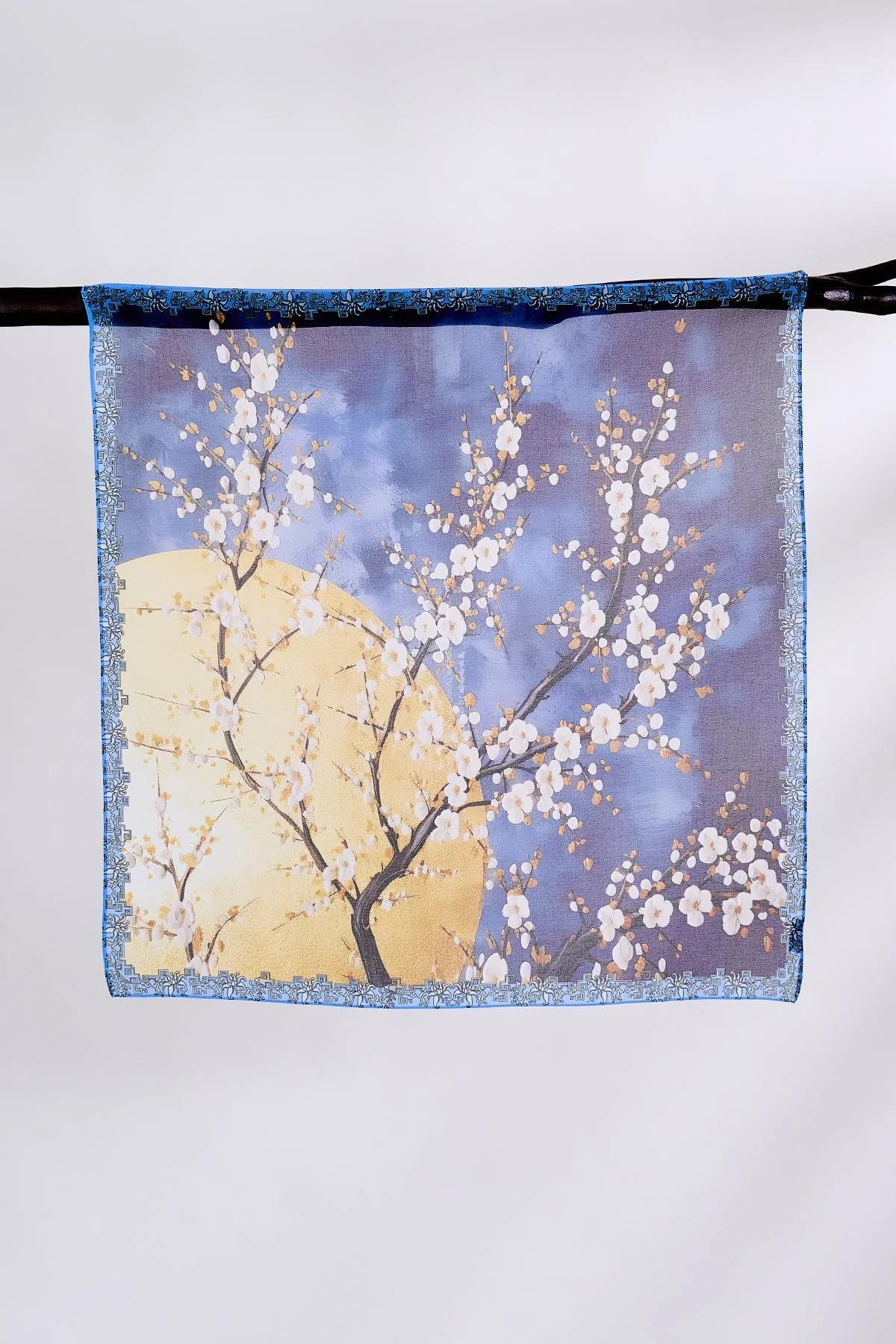 Çiçek Desenli Fular