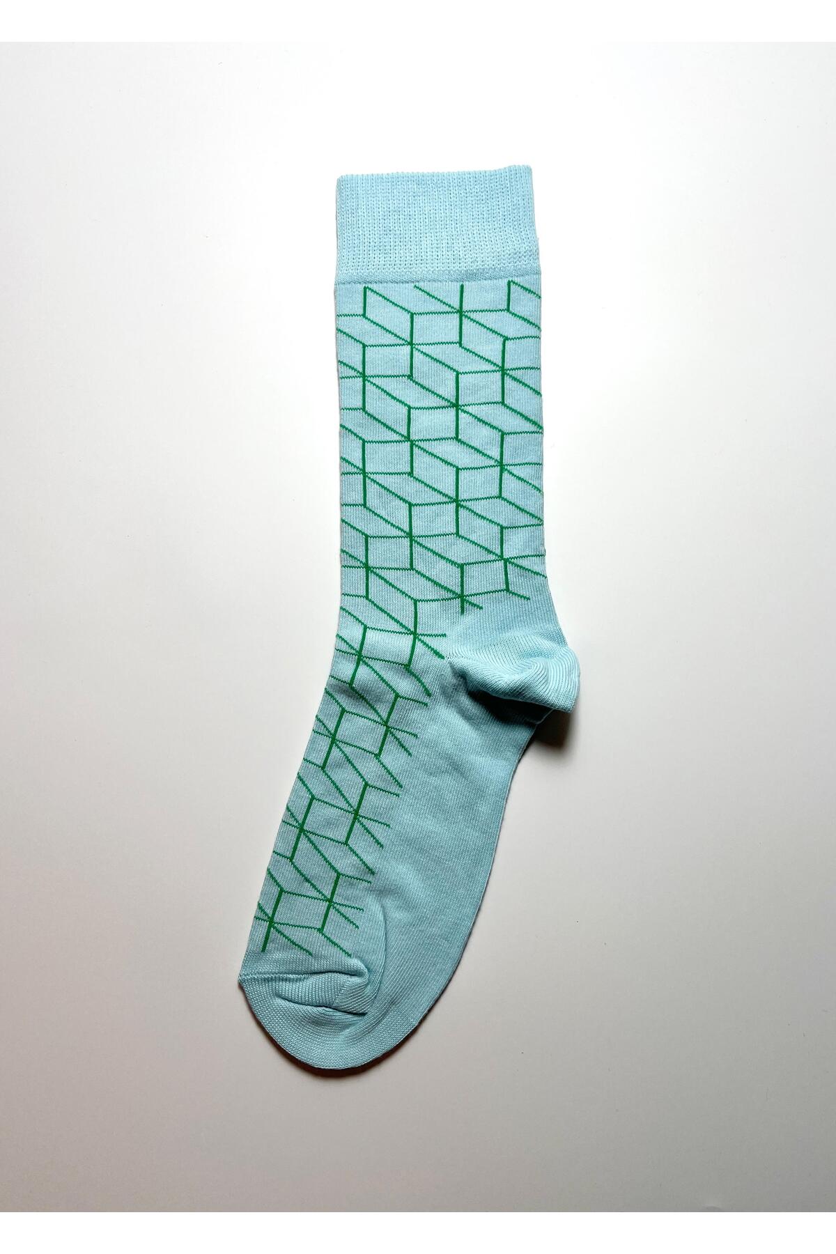 GEOMETRİK DESENLİ PAMUKLU ÇORAP