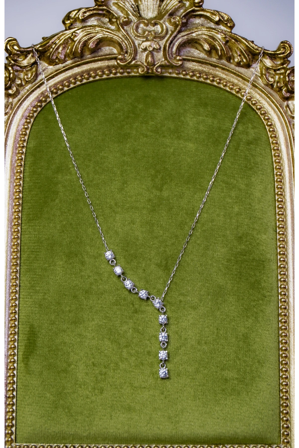 925 Ayar Gümüş Zirkon Taşlı Kolye