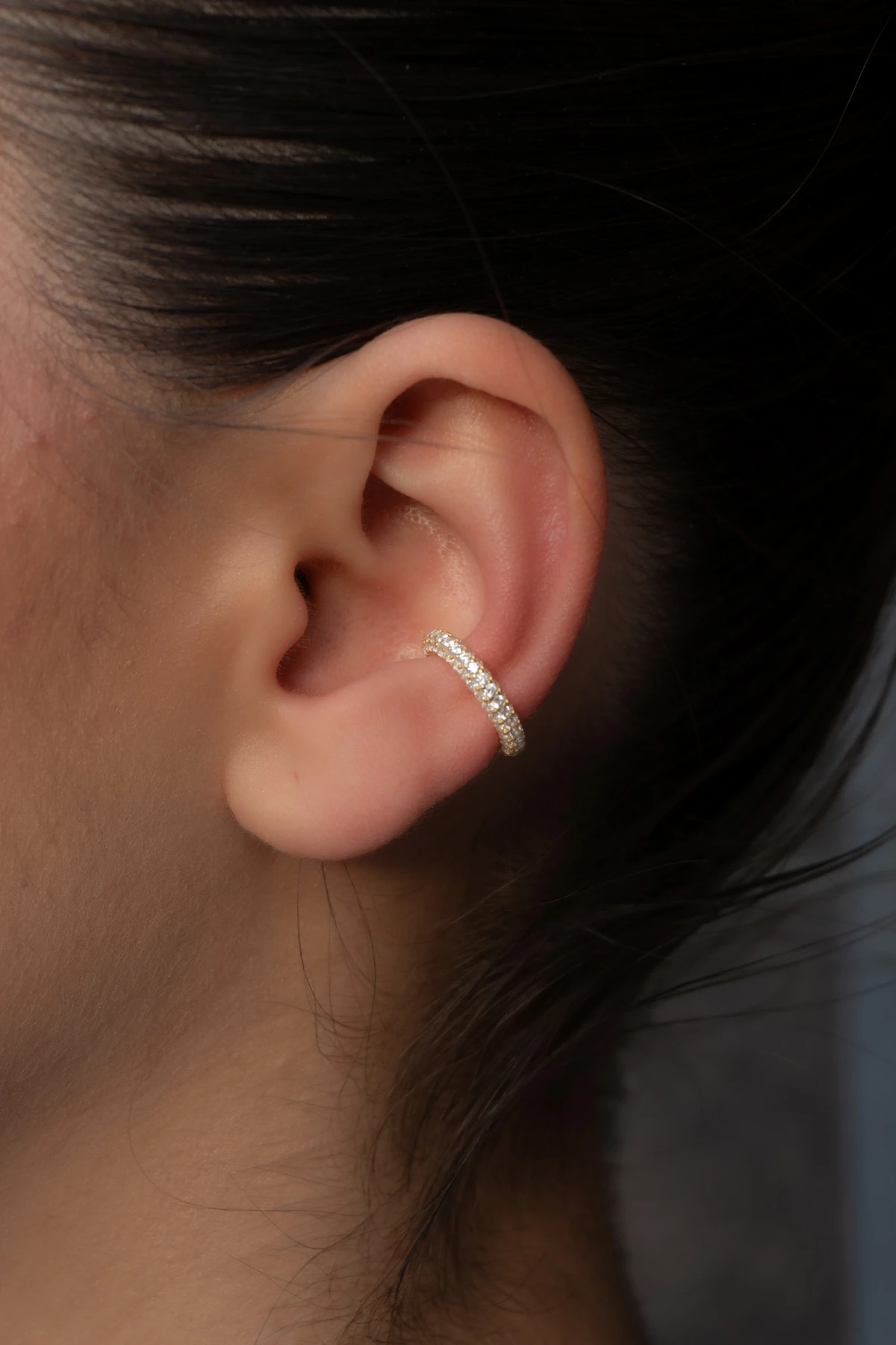 Zirkon Taşlı 925 Ayar Gümüş Ear Cuff Küpe