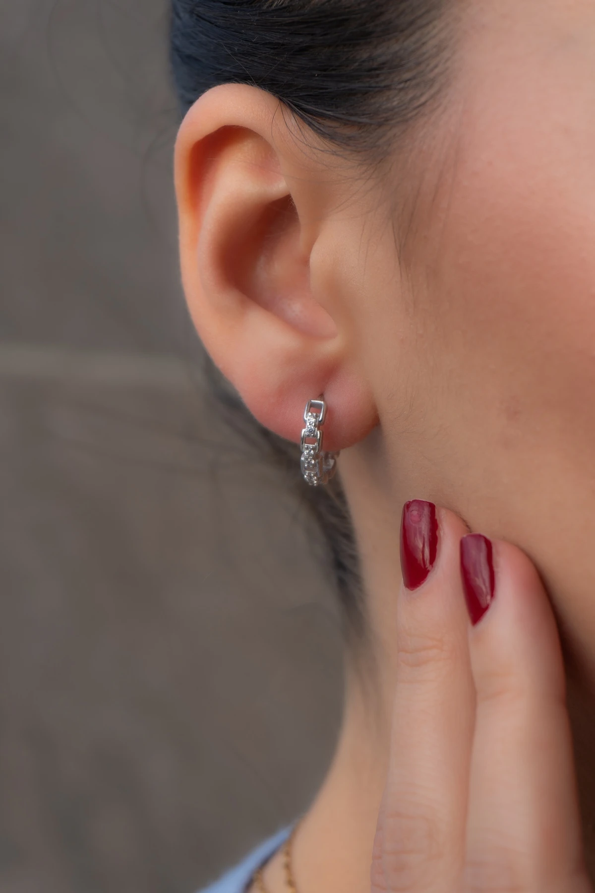 Zirkon Taşlı 925 Ayar Gümüş Küpe