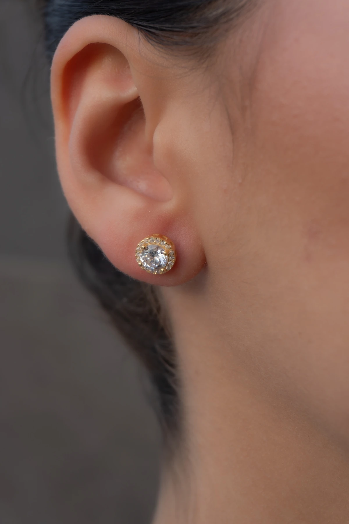 Baget Zirkon Taşlı 925 Ayar Gümüş Küpe