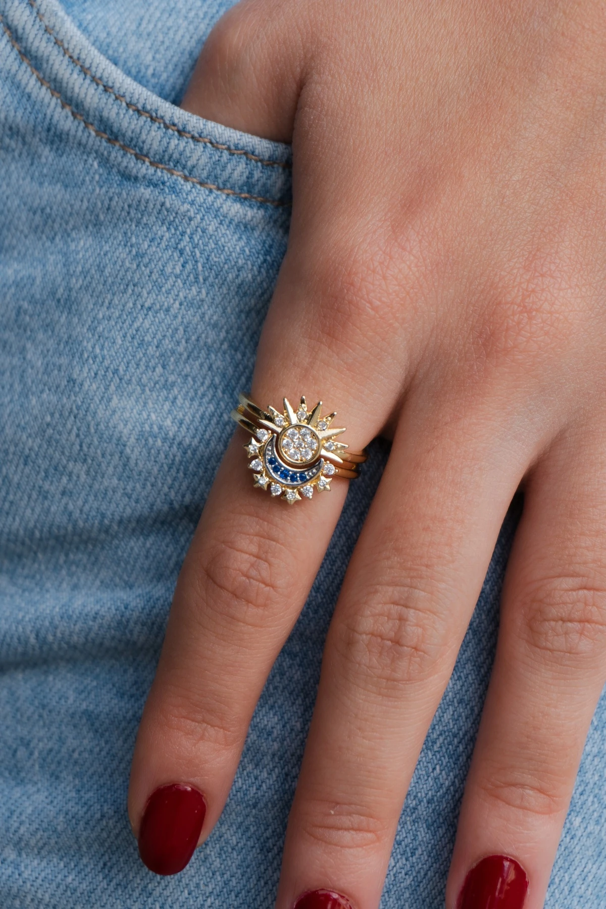 Zirkon Taşlı Çelik Yüzük