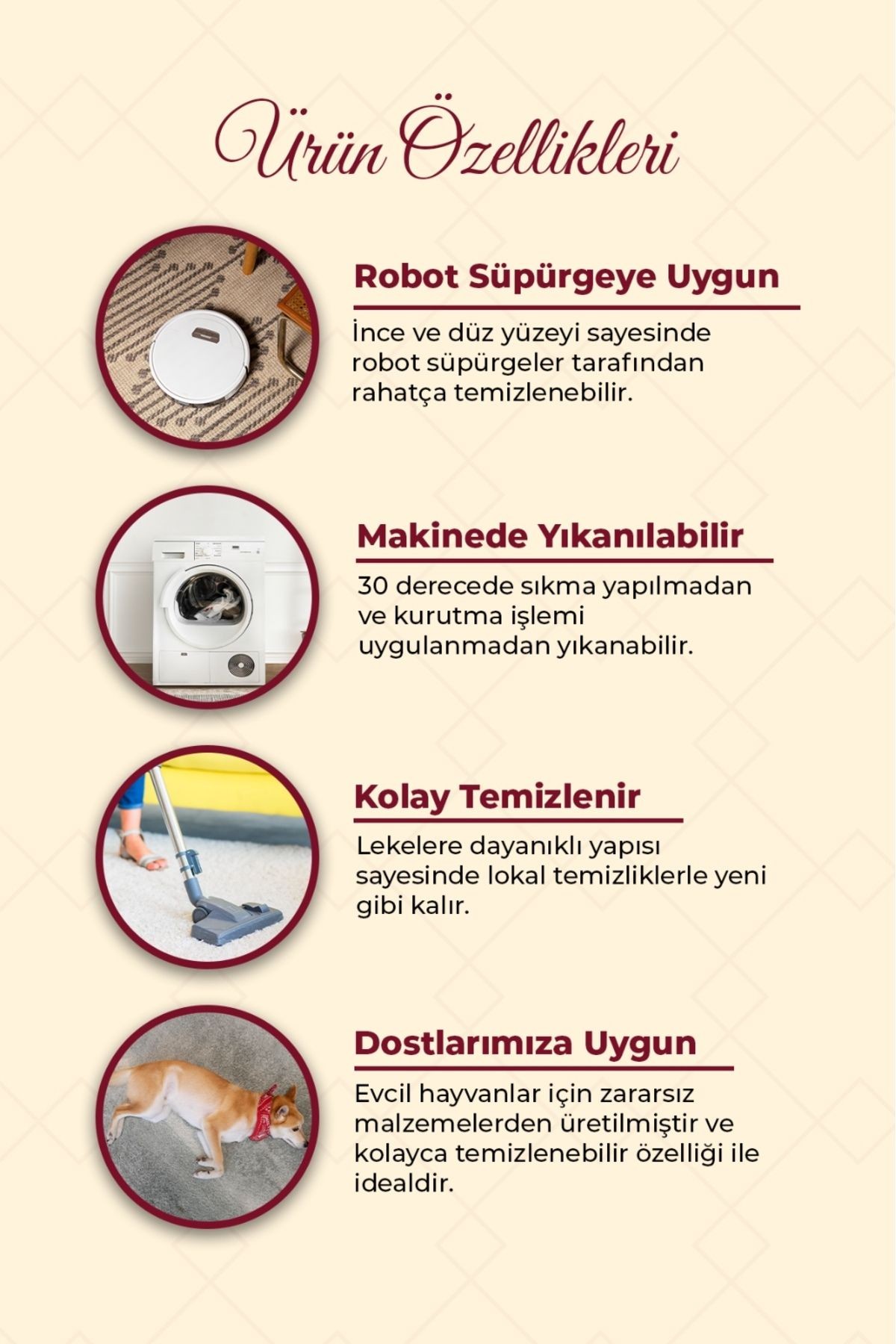 Kumaş Taban Dijital Baskılı Klasik Desenli Seccade -LKS464