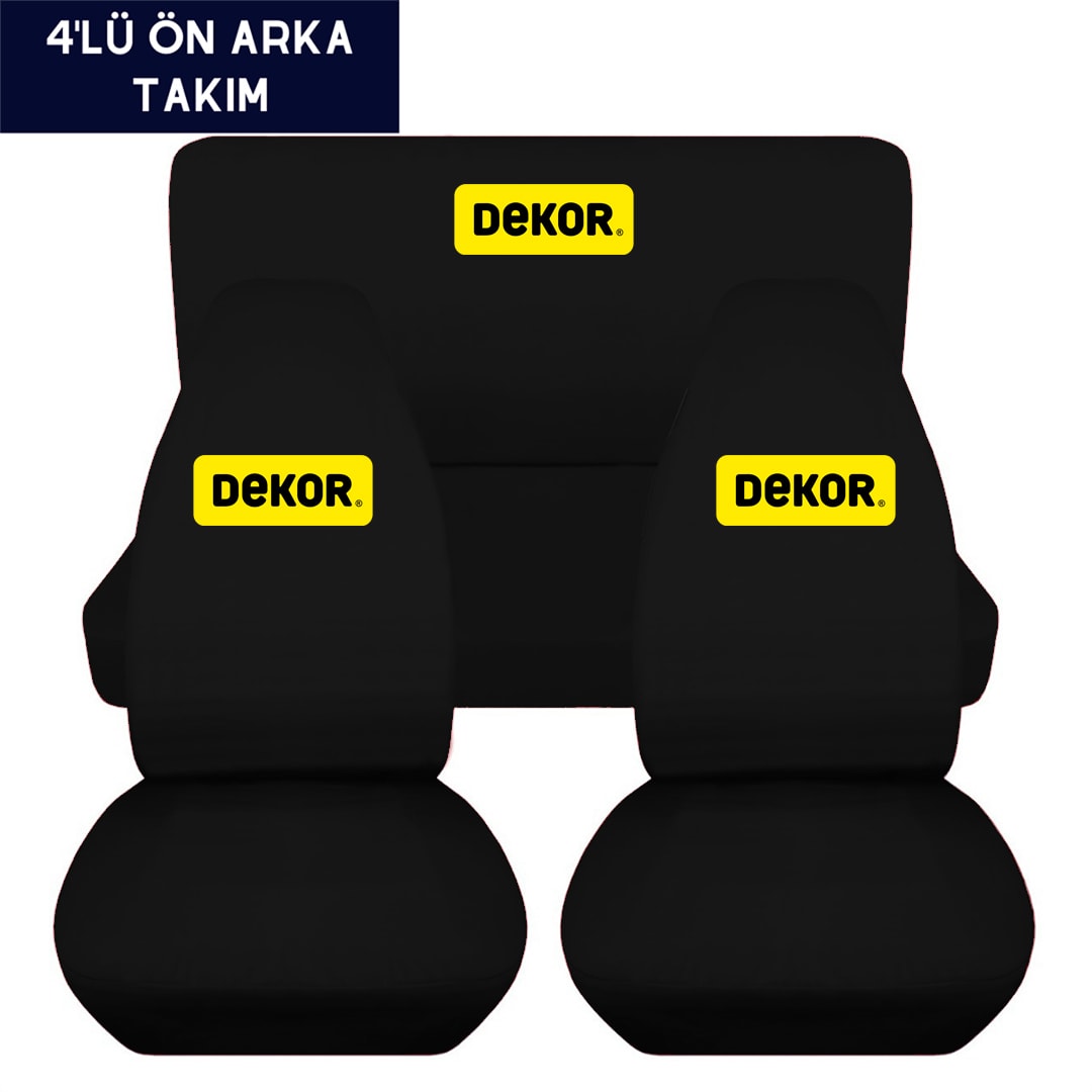 DEKOR Dijital Baskılı Araç İçi servis Kılıfı - Siyah