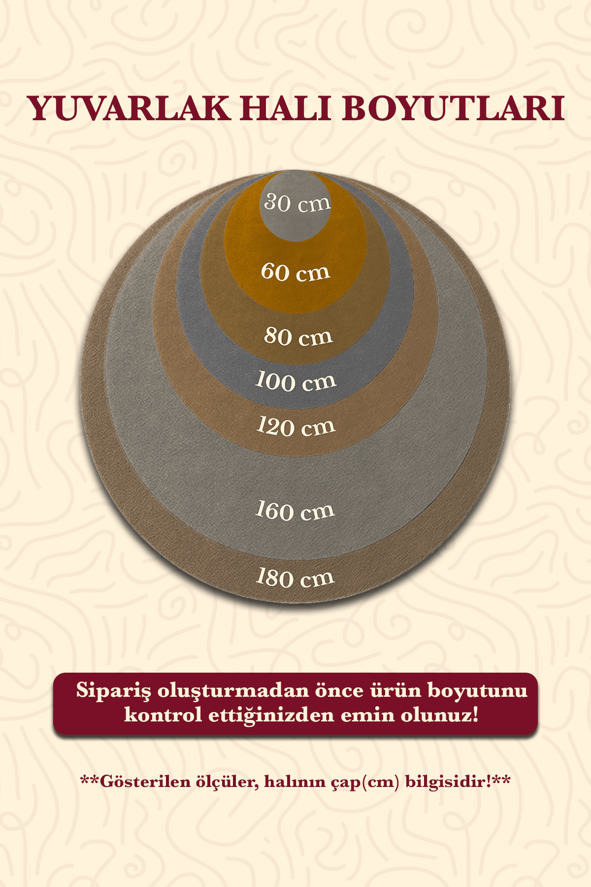 Dekoratif Yuvarlak Halı Dijital Baskılı Yıkanabilir Kaymaz Taban - KYH101