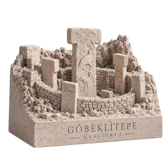 Göbeklitepe Mirası Dekoratif Obje; T biçimli dikilitaşlar ve dairesel yerleşim