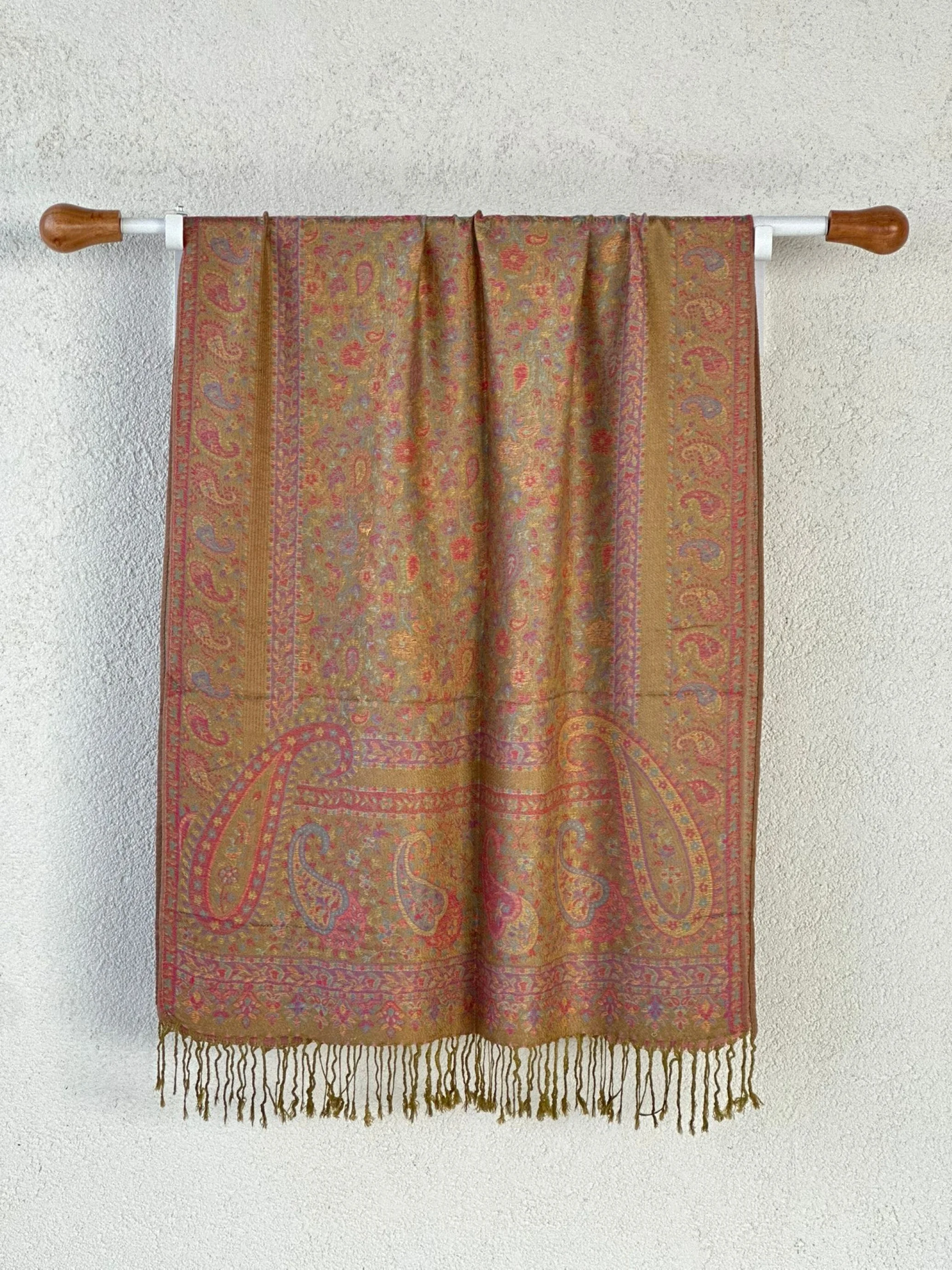 Pashmina Omuz Şalı - Marrakech Desen - Fıstık Yeşili