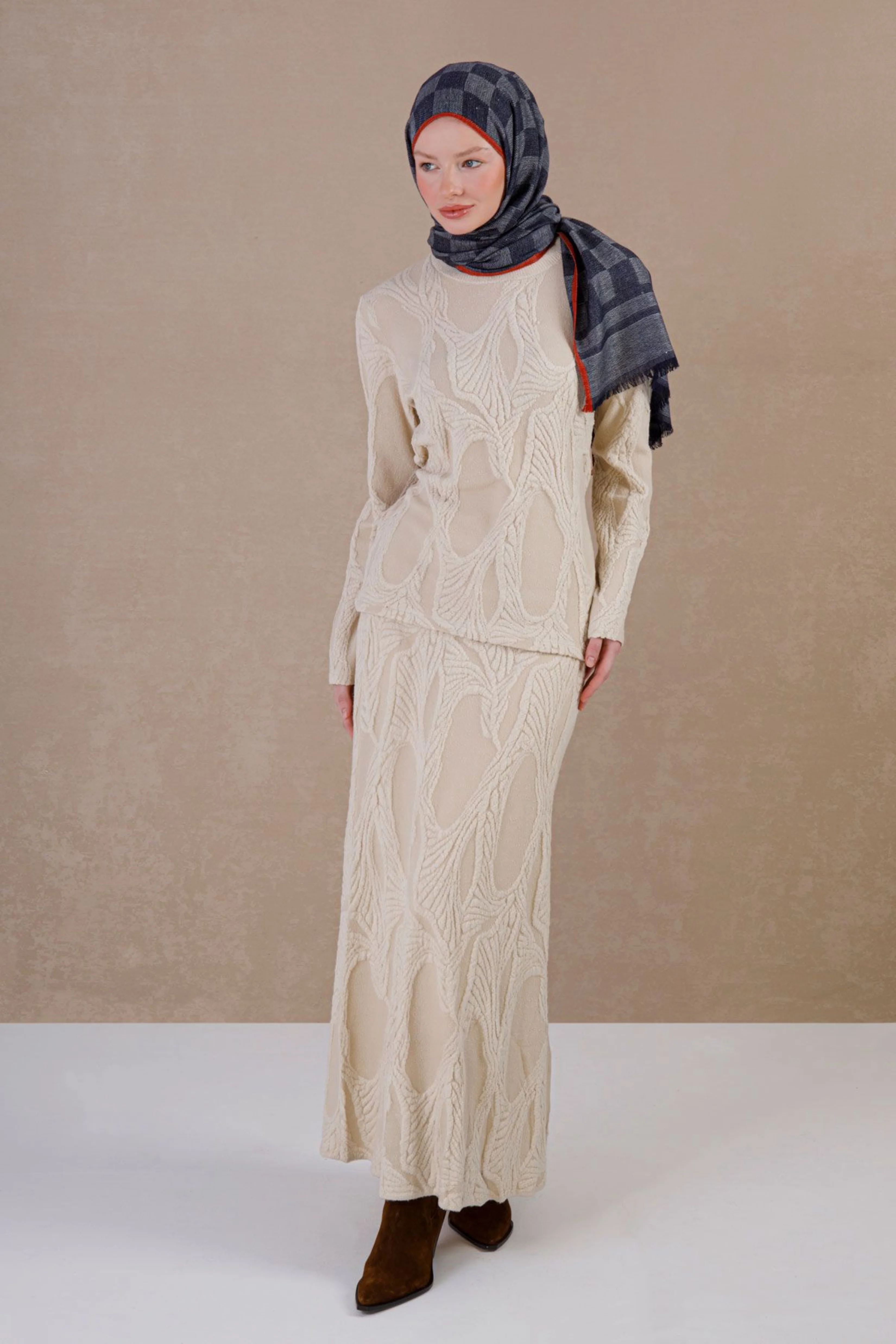 Yün&Kaşmir Şal - Bleu Nuit