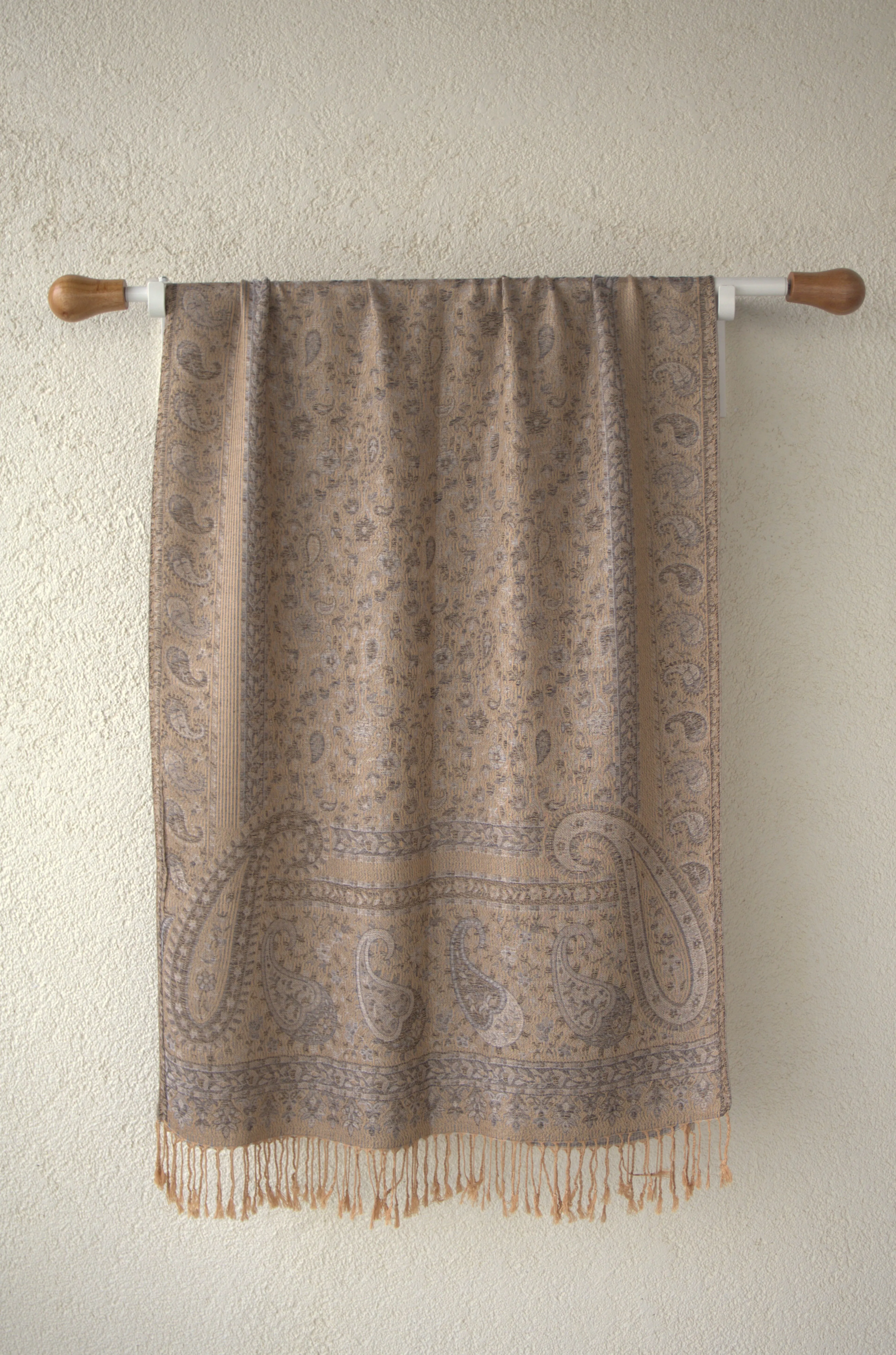 Pashmina Omuz Şalı - Marrakech Desen - Bej