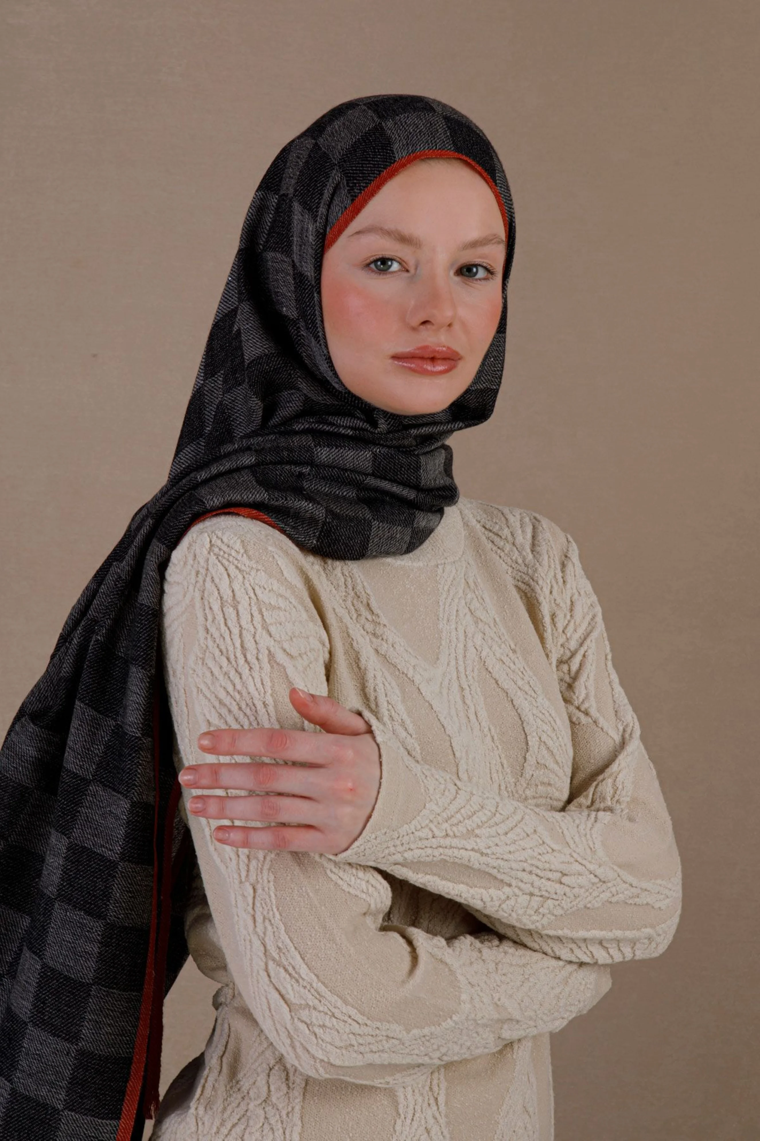 Yün&Kaşmir Şal - Noir