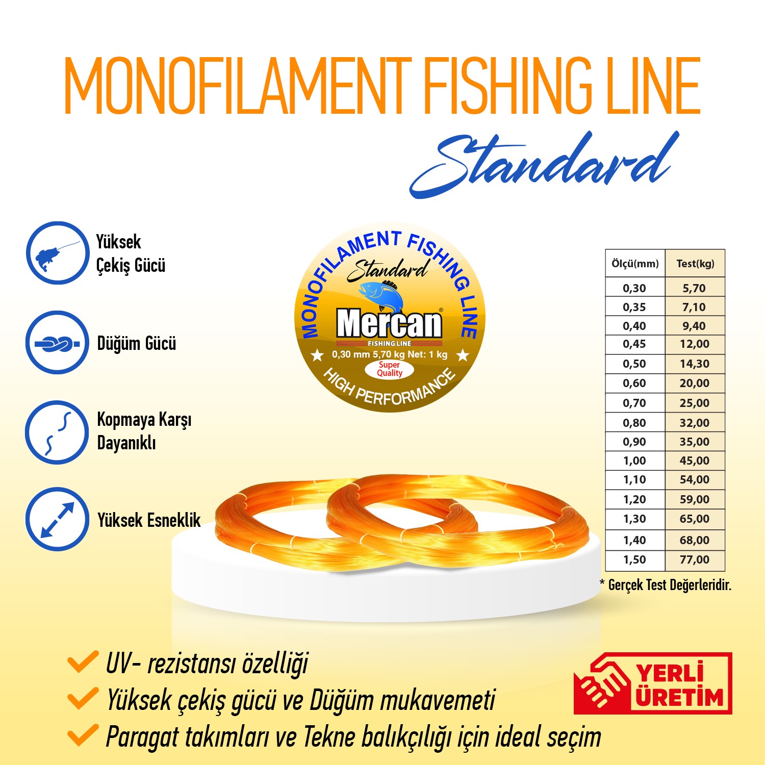 Mercan Standart 1 Kg Çile Misina - Turuncu