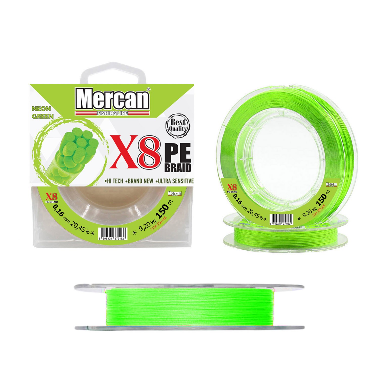 X8 Ultra Örgü Misina - Neon Yeşil
