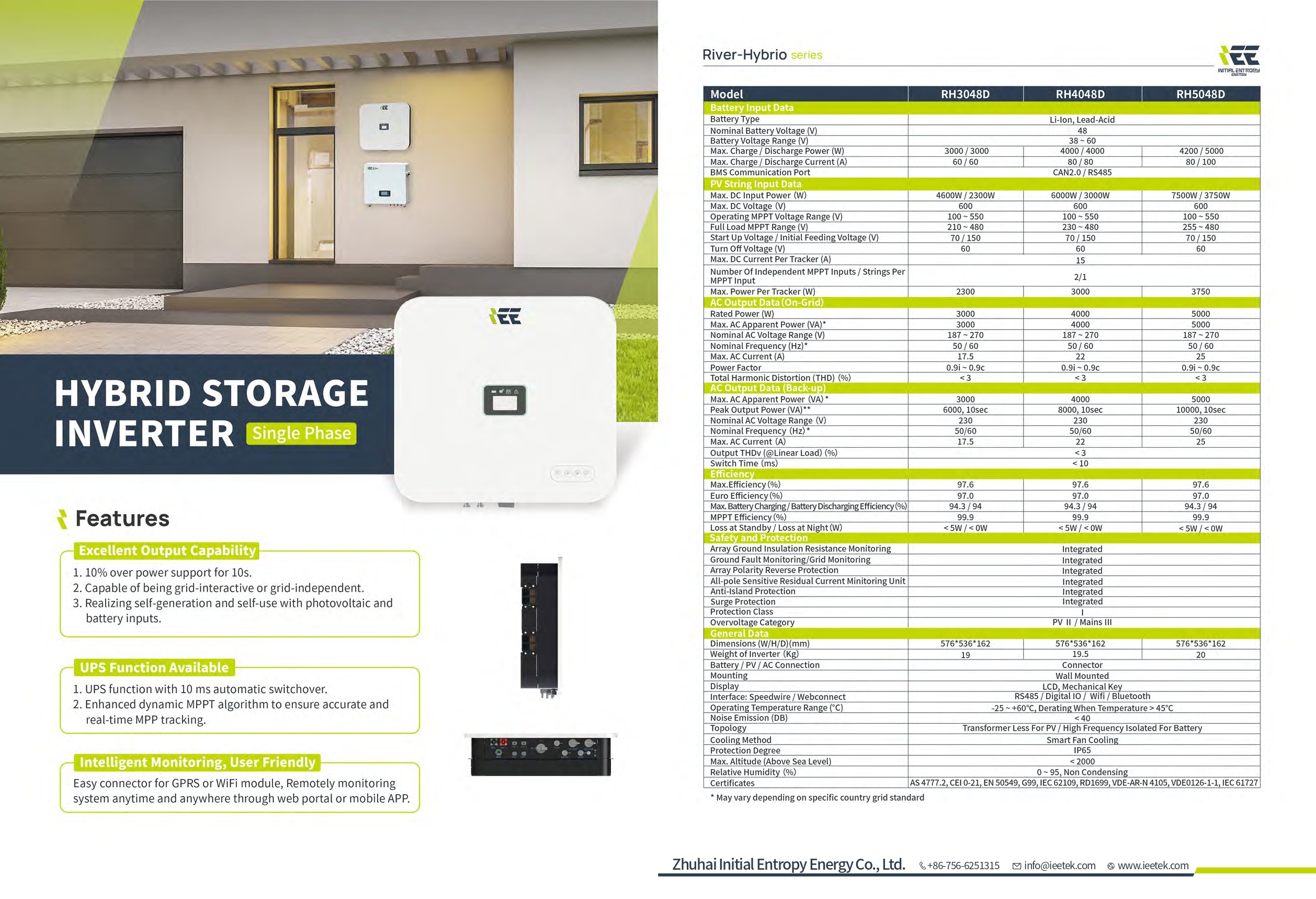 IEETek Single Phase Hybrid Storage Inverter