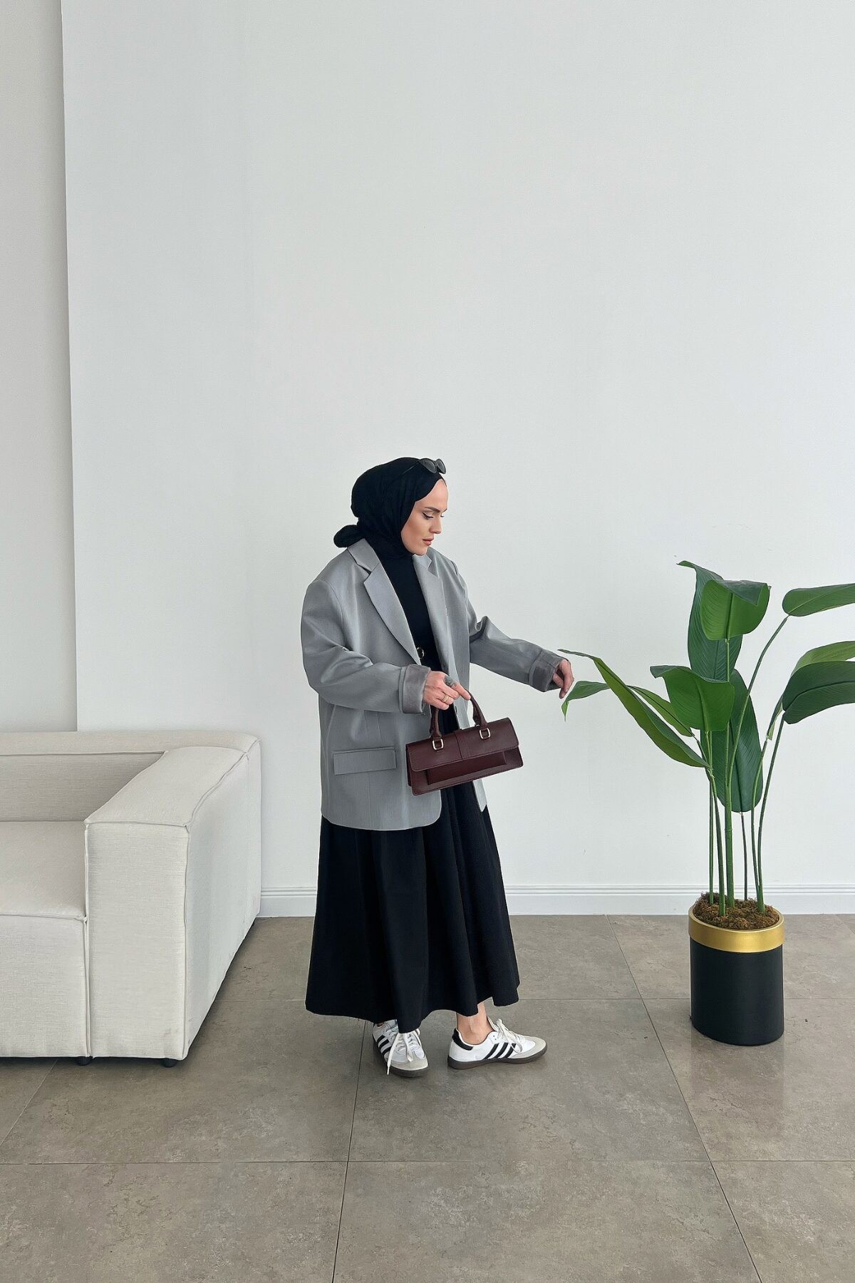 Moss Premium Dadfit Oversize Ceket  - Açık Gri