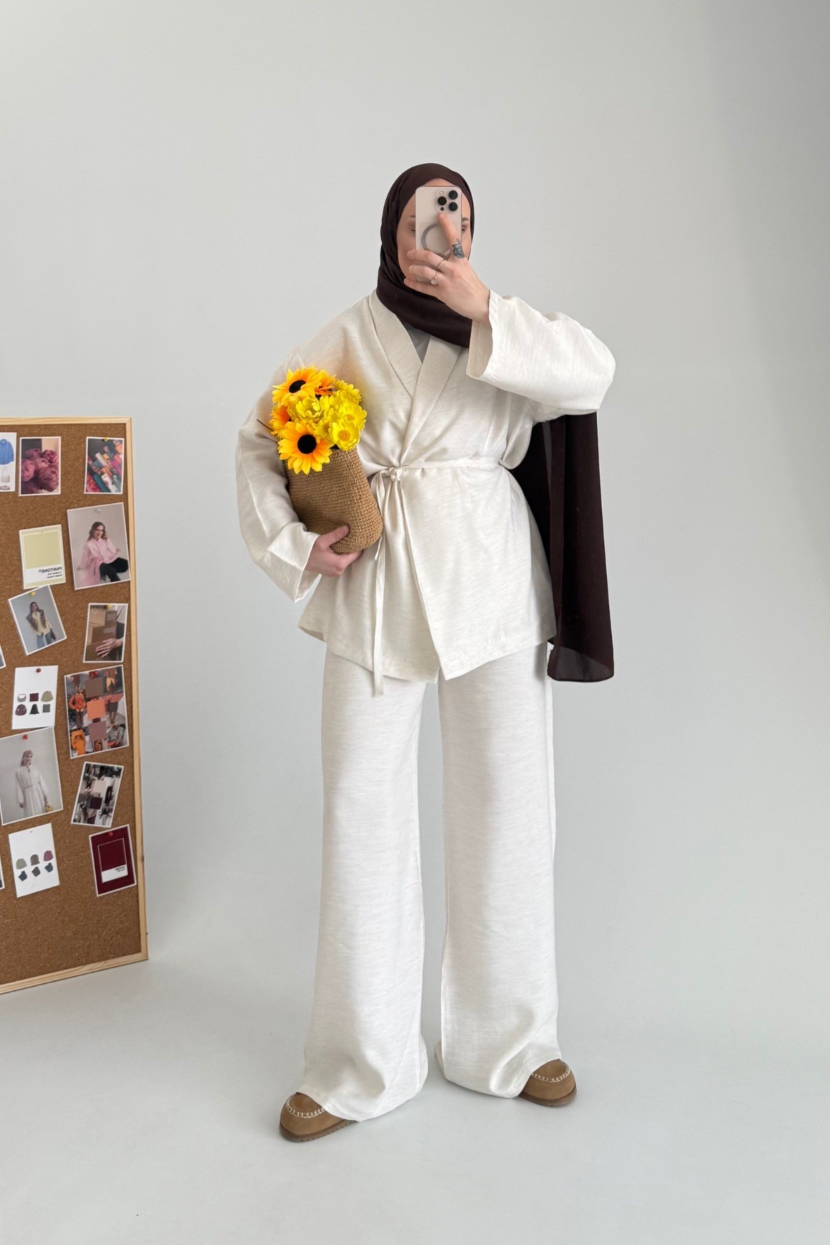 Loft Kimono Ceket Takım Bej 