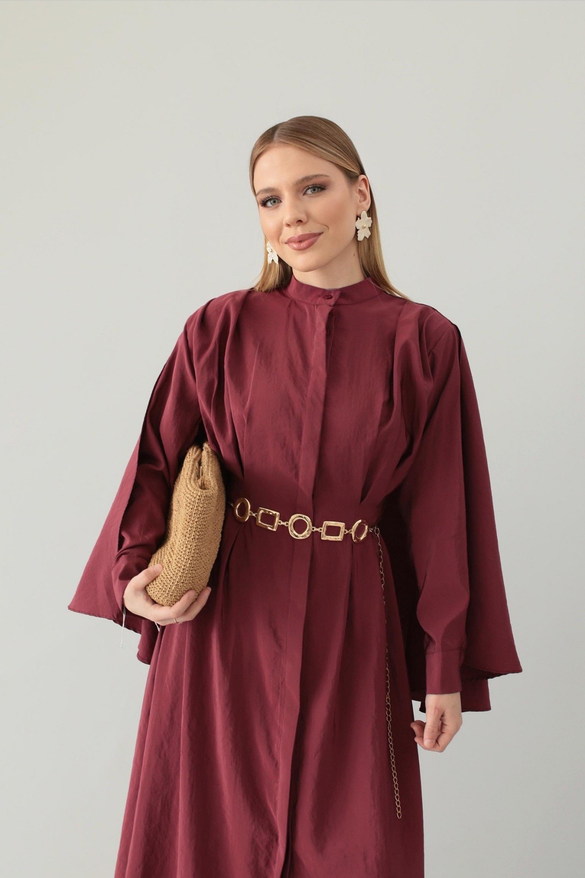 Tasarım Pinterest Pelerin Elbise Bordo