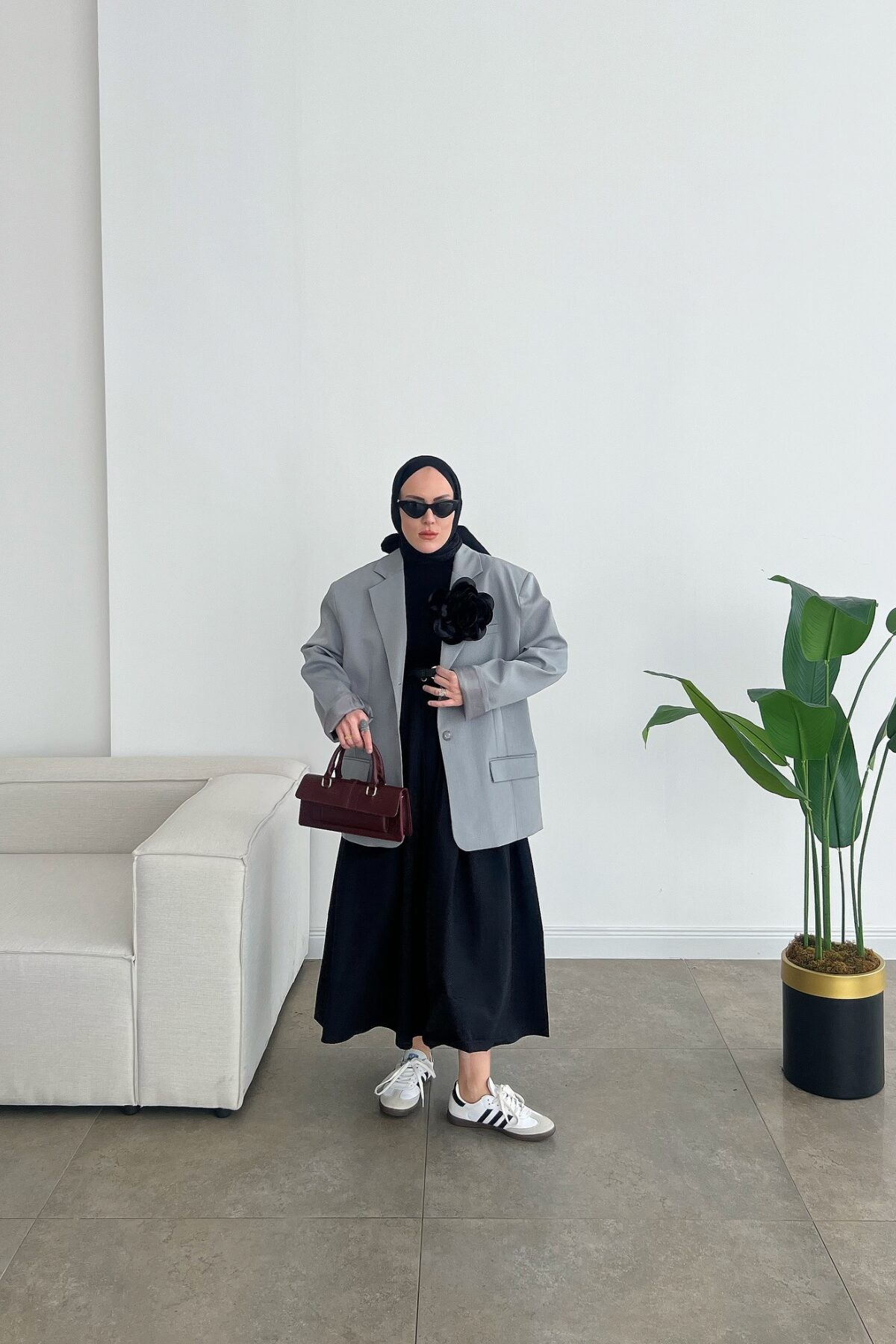 Moss Premium Dadfit Oversize Ceket  - Açık Gri