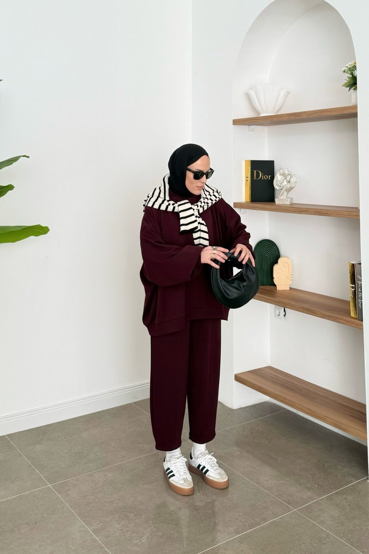 Oysh. Oversize Premium Takım Bordo