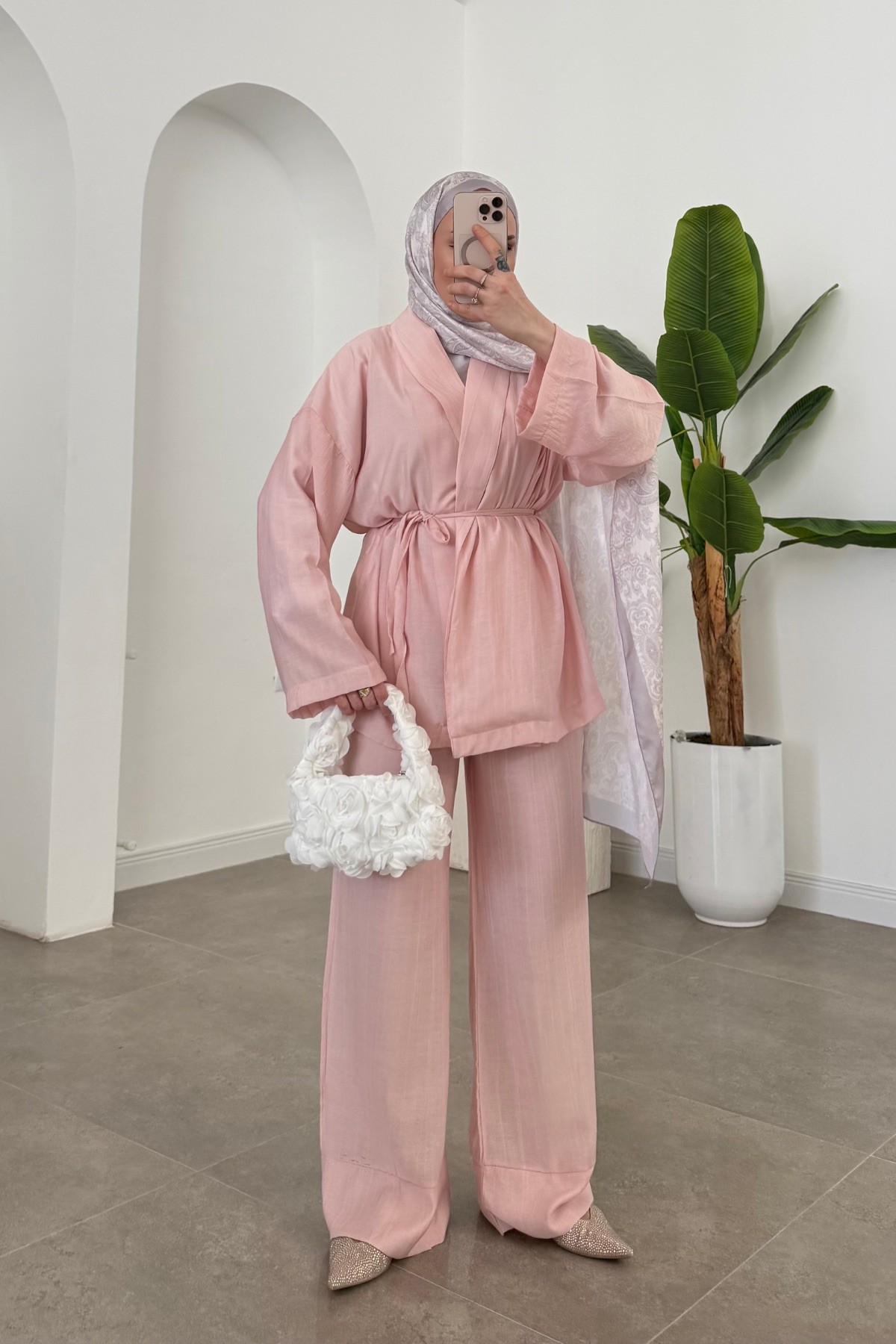 Efil Premium Kimono Takım Pembe